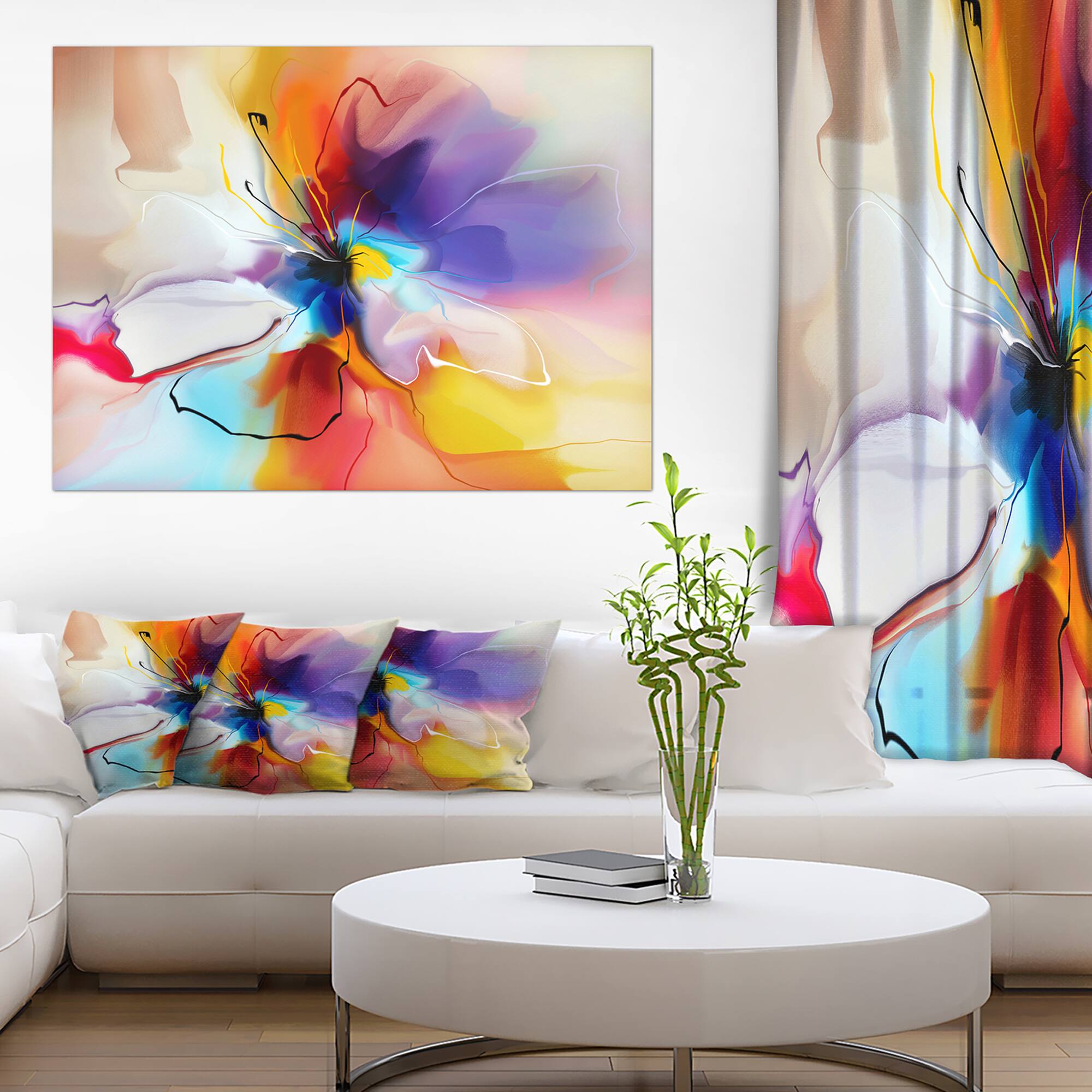 Designart - Creative Flower in Multiple Colors - Floral canvas art