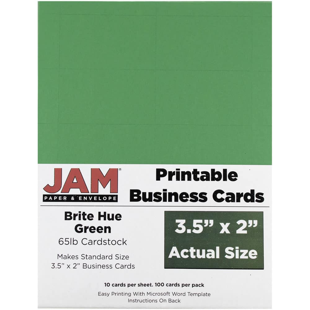 JAM Paper Brite Hue Printable Business Cards, 100ct.