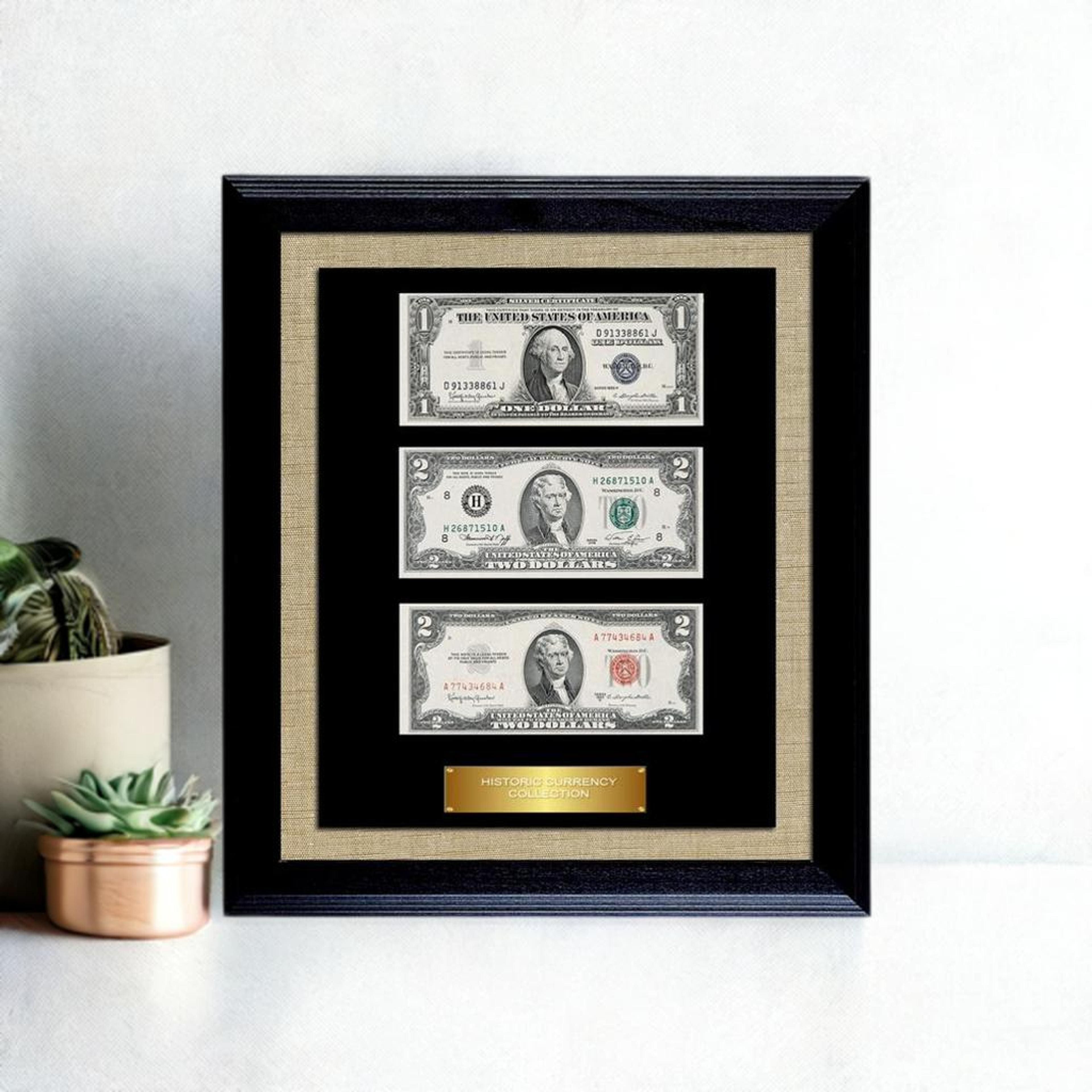 Historic Currency Collection in Currency Frame