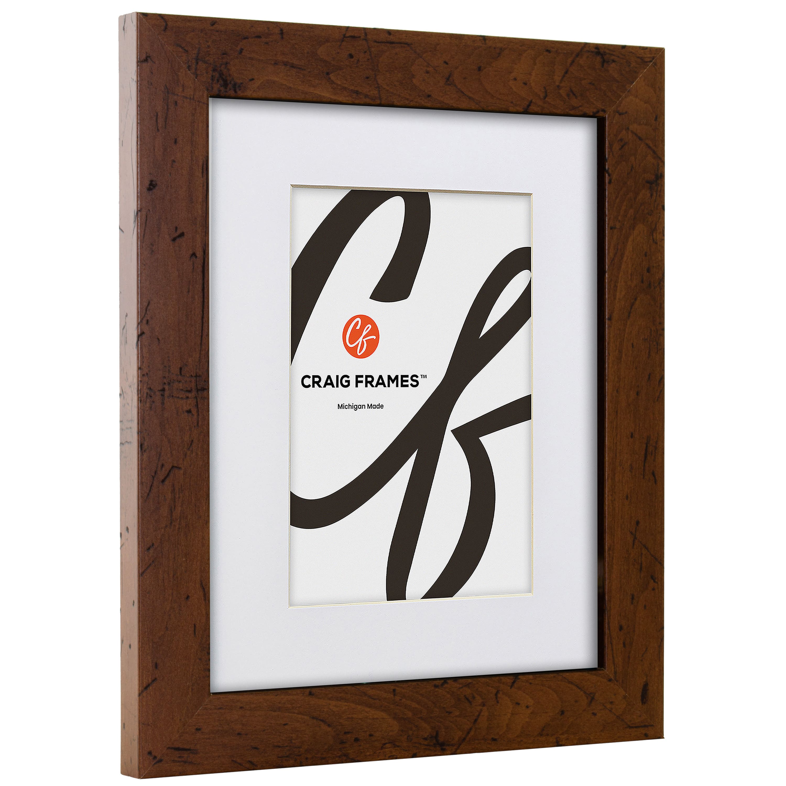 Craig Frames 4 Pack: Bauhaus 125 Dark Walnut Picture Frame with Mat