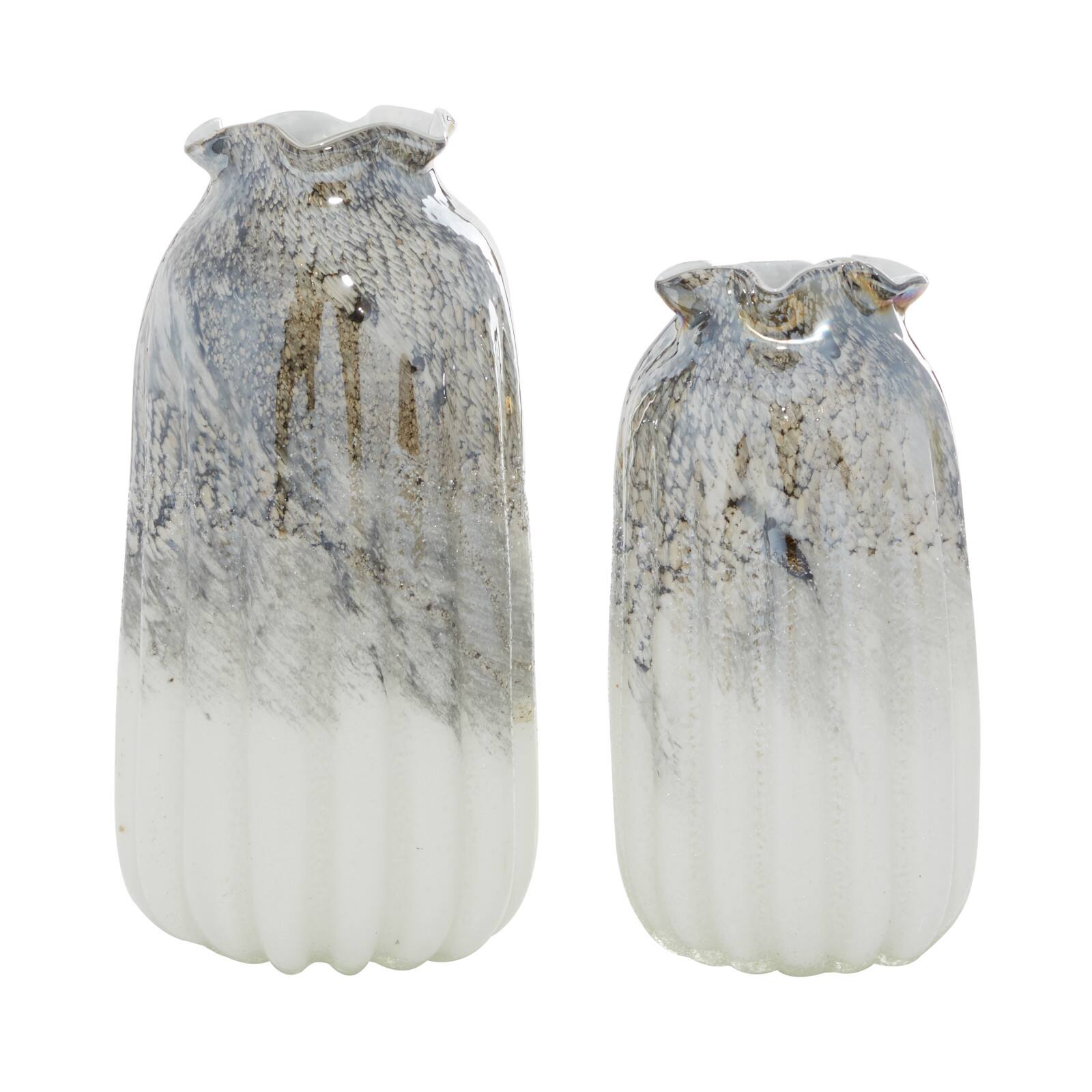 The Novogratz Gray Contemporary Glass Vase Set