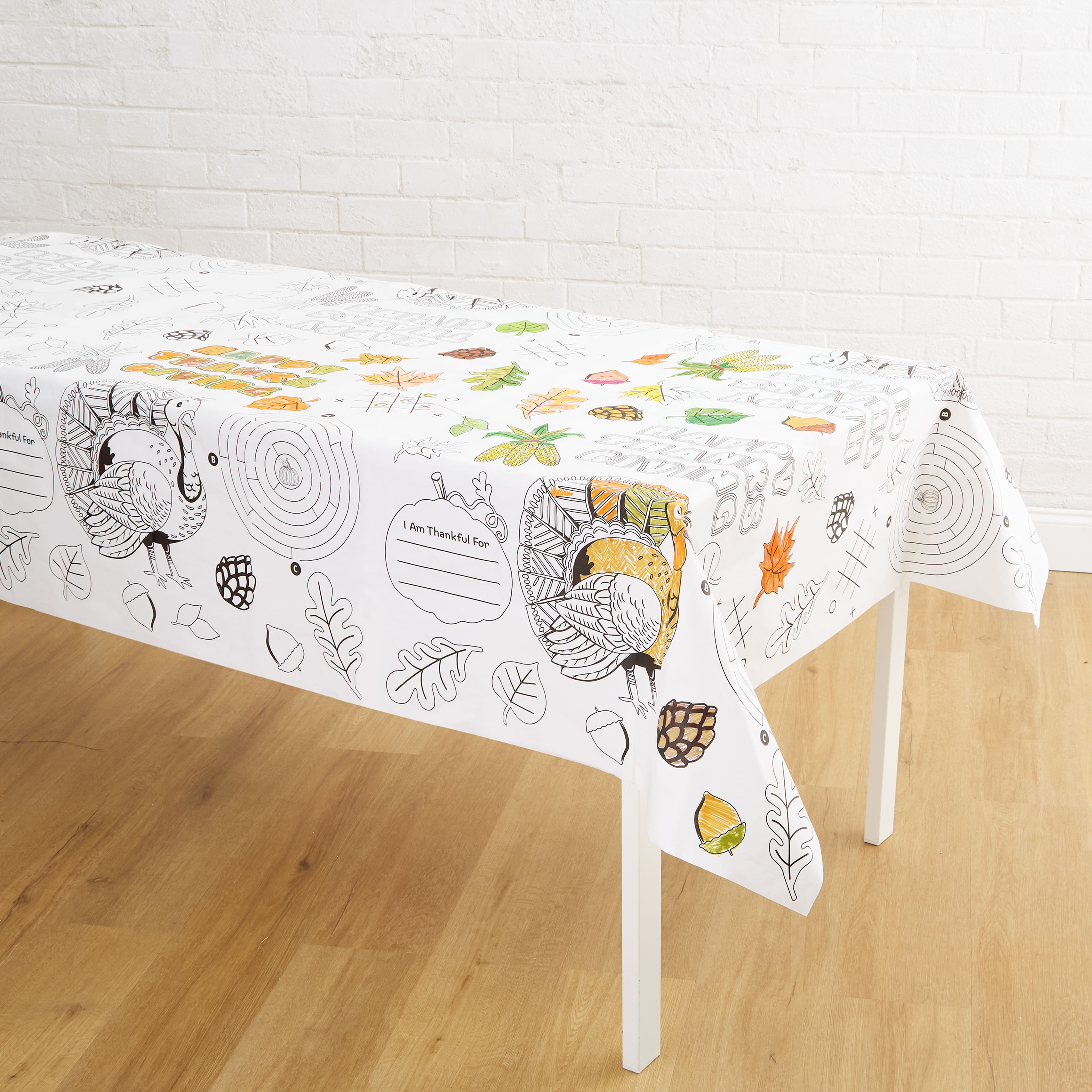 88&#x22; Thanksgiving Color-In Table Cloth by Celebrate It&#x2122;