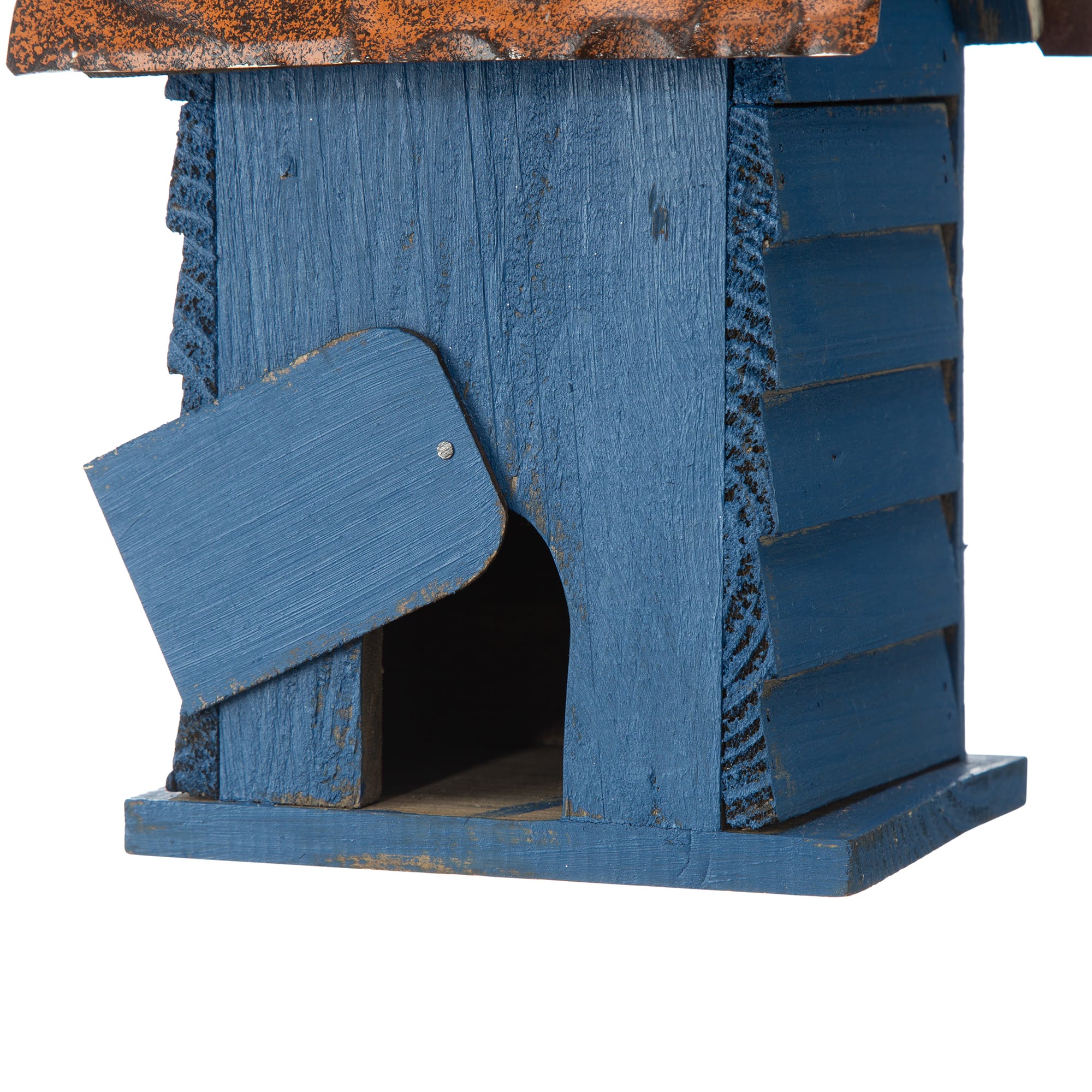 Glitzhome® 12" Retro Blue Distressed Cottage Birdhouse