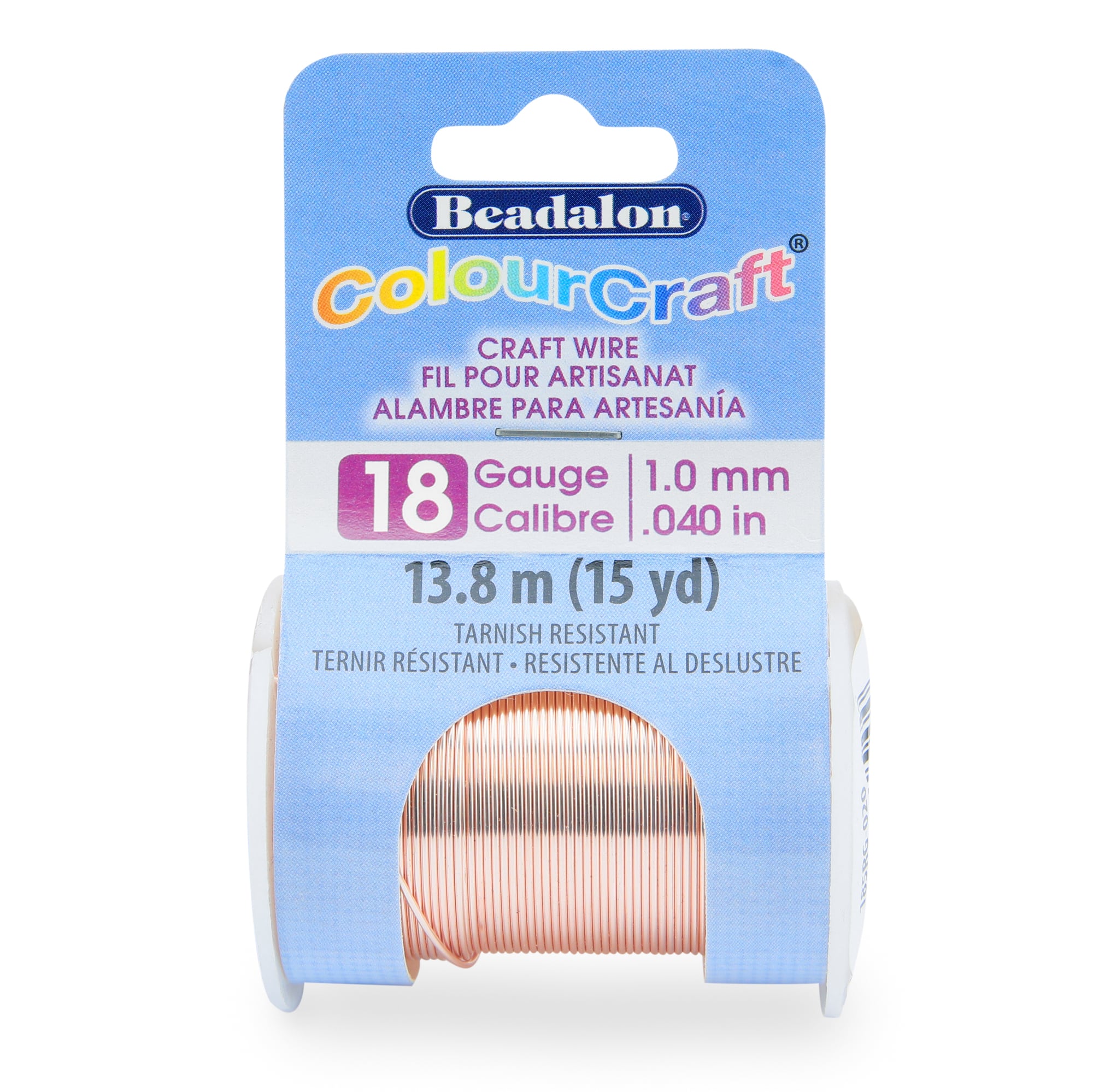 Beadalon® ColourCraft® Wire, 18 gauge, Rose Gold