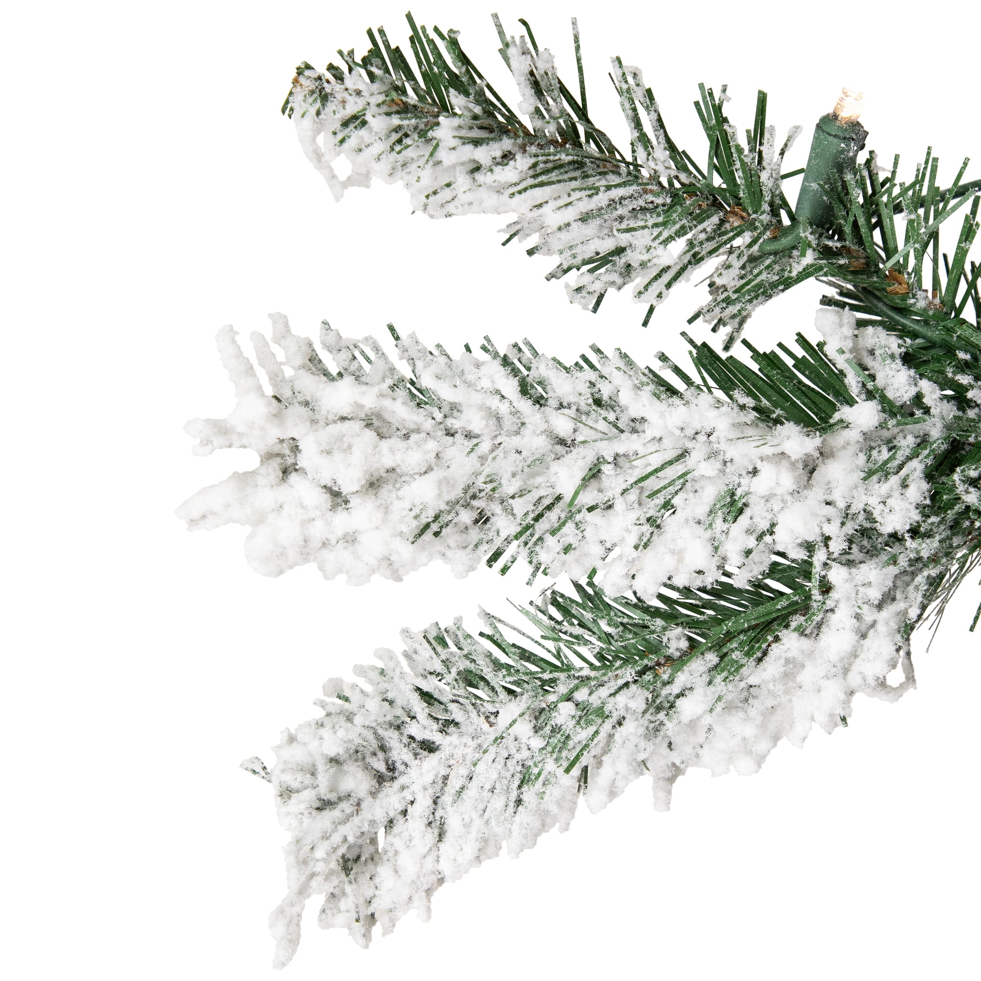 6.5ft. Pre-Lit Medium Flocked Pine Artificial Christmas Tree, Warm White LED Lights