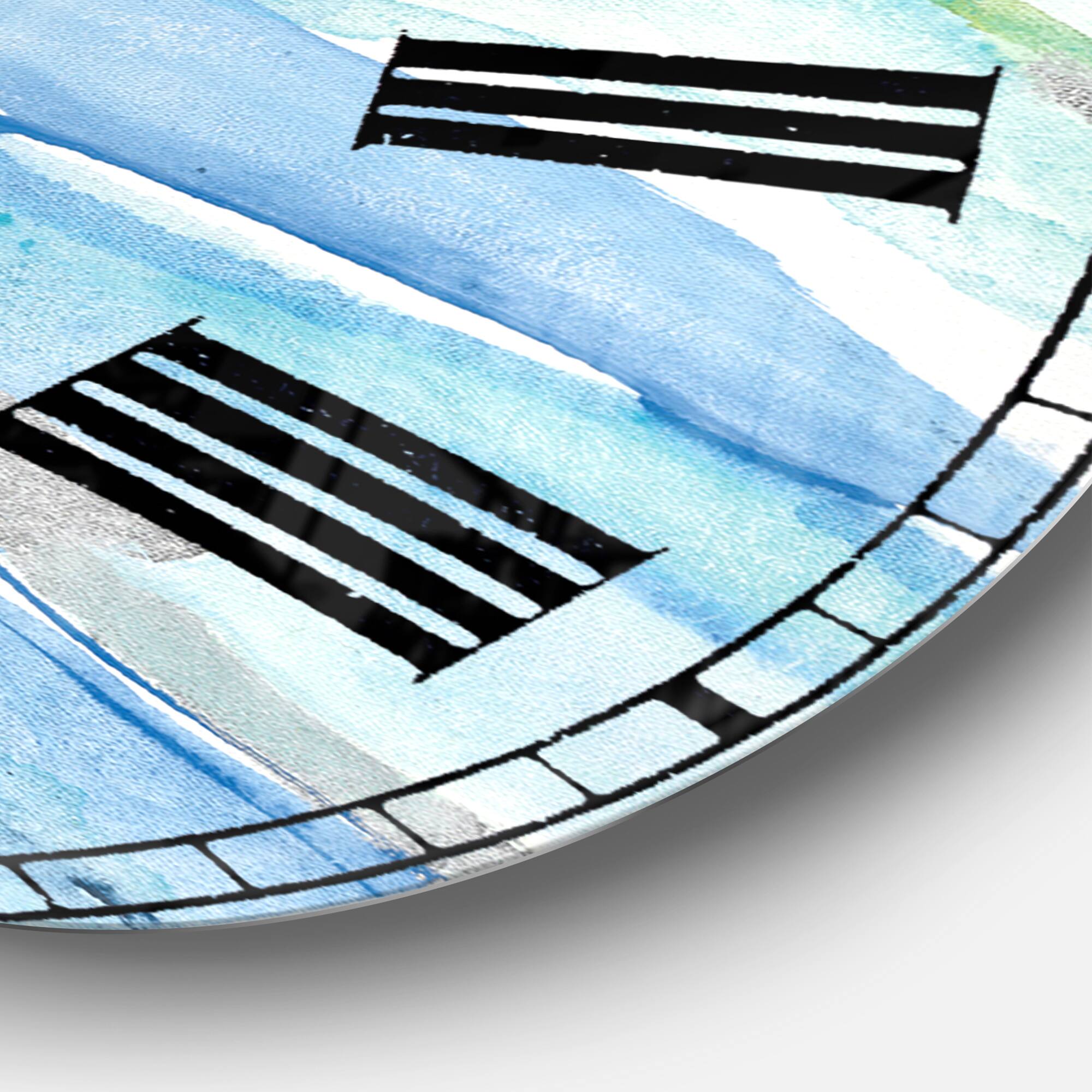 Designart Blue Silver Spring I Wall Clock
