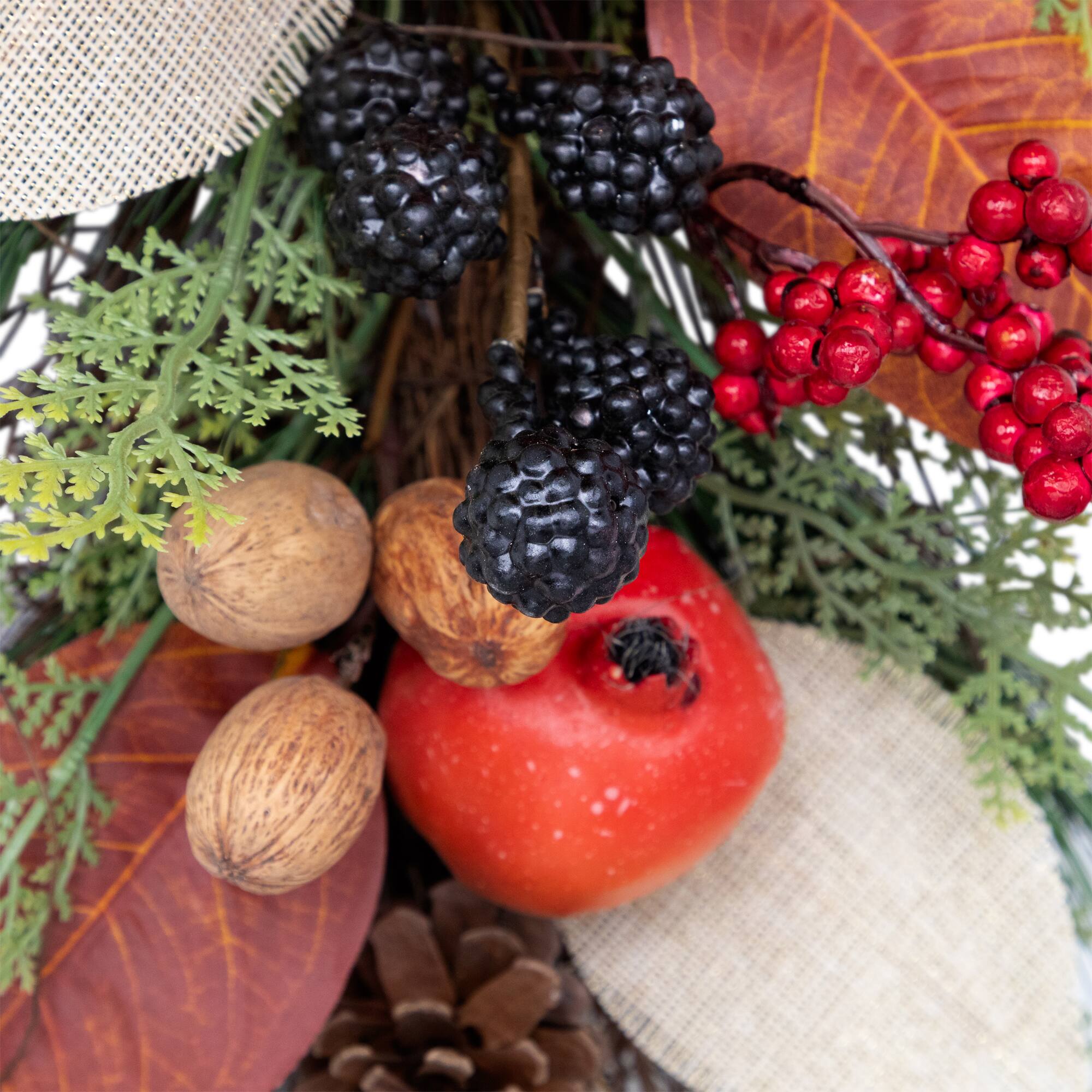 2.5ft. Autumn Harvest Mixed Berry & Pine Needle Teardrop Swag