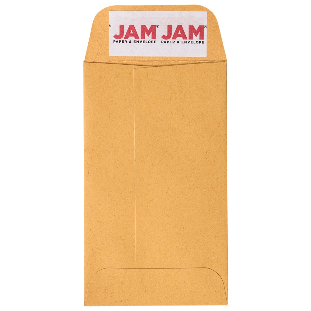 3 x 4 1/2 100/Pack JAM PAPER #4 Coin Business Commercial Envelopes Brown Kraft Manila 