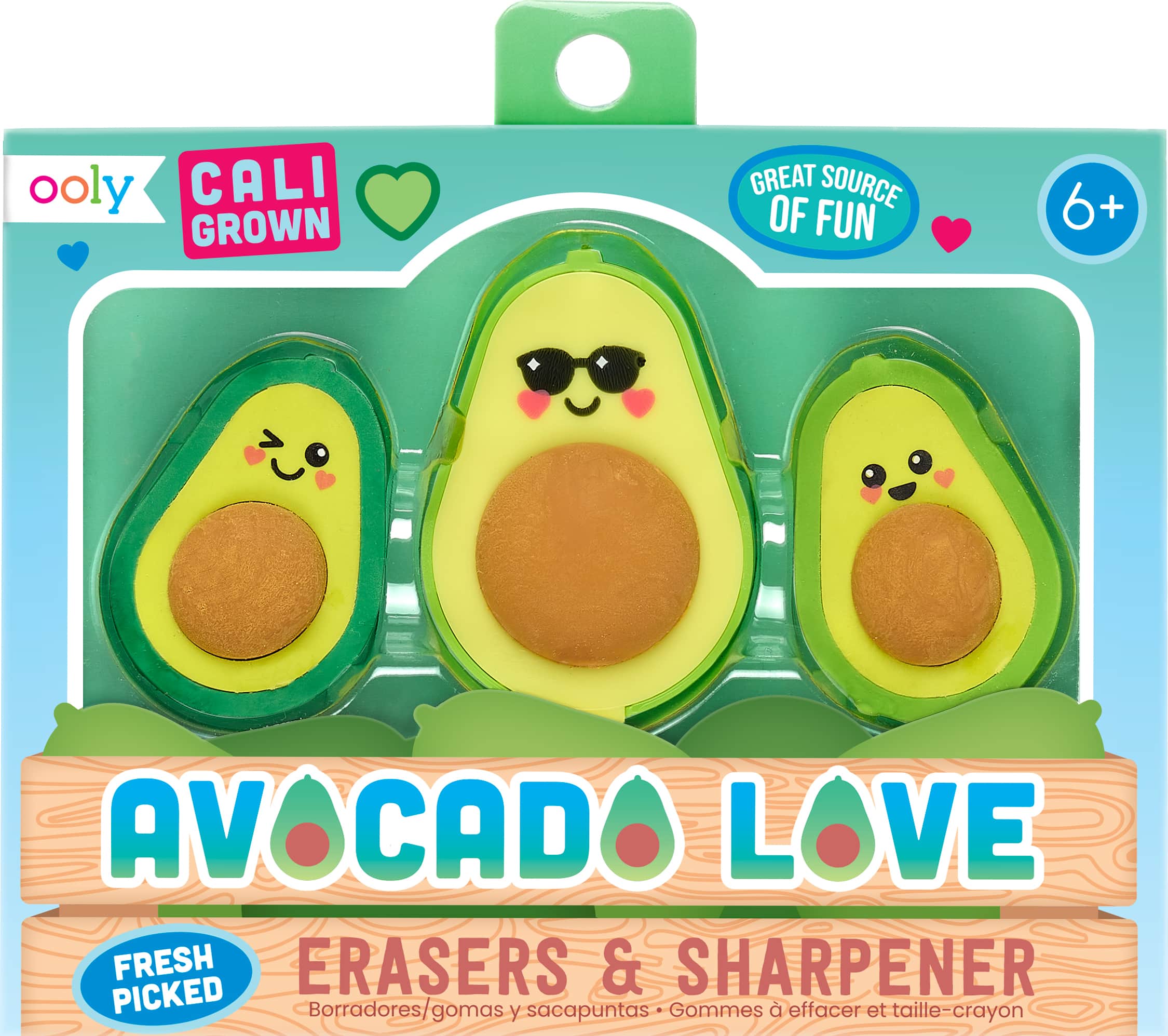 OOLY Avocado Love Eraser and Sharpener Set