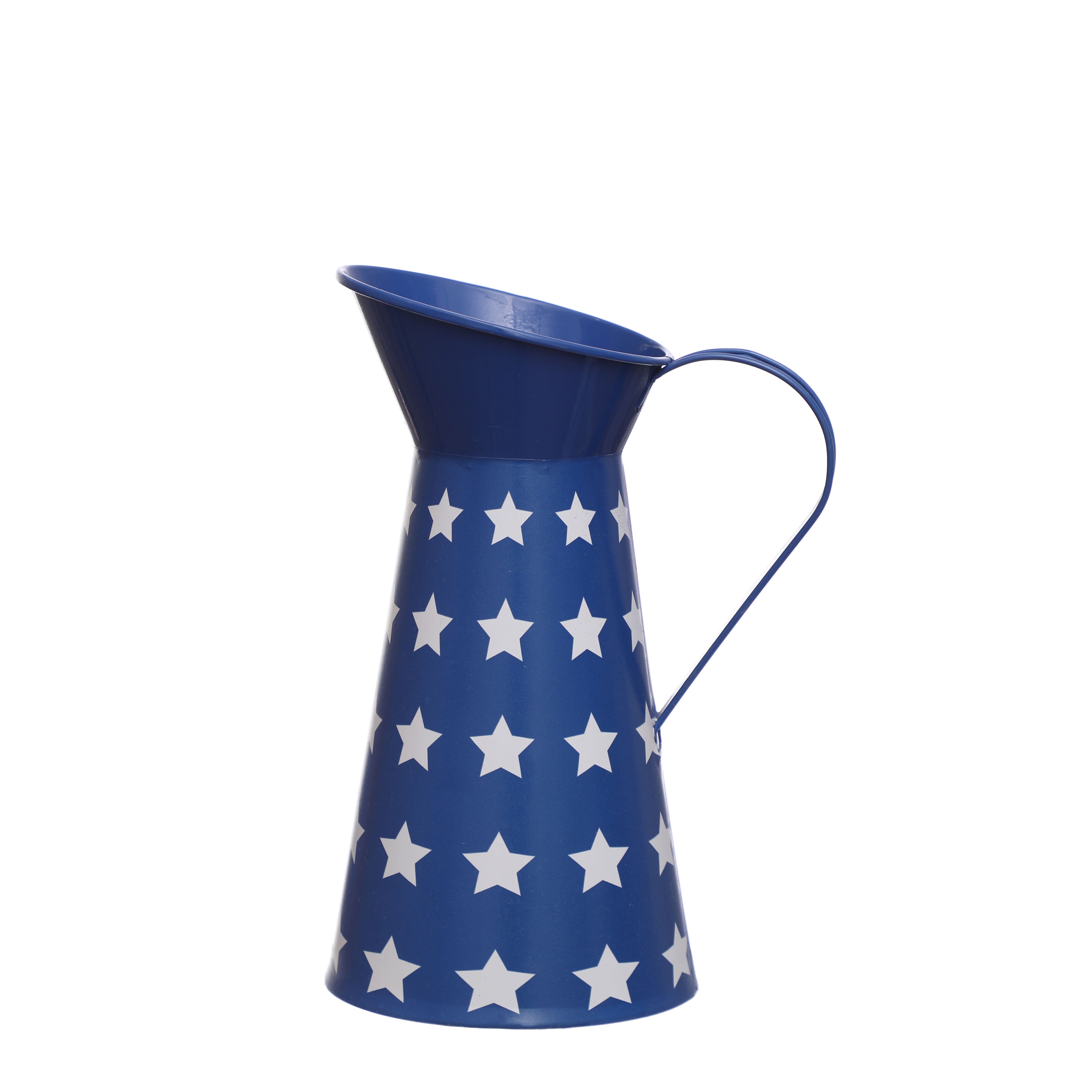 10.5&#x22; Blue &#x26; White Patriotic Stars Metal Pitcher by Celebrate It&#x2122;