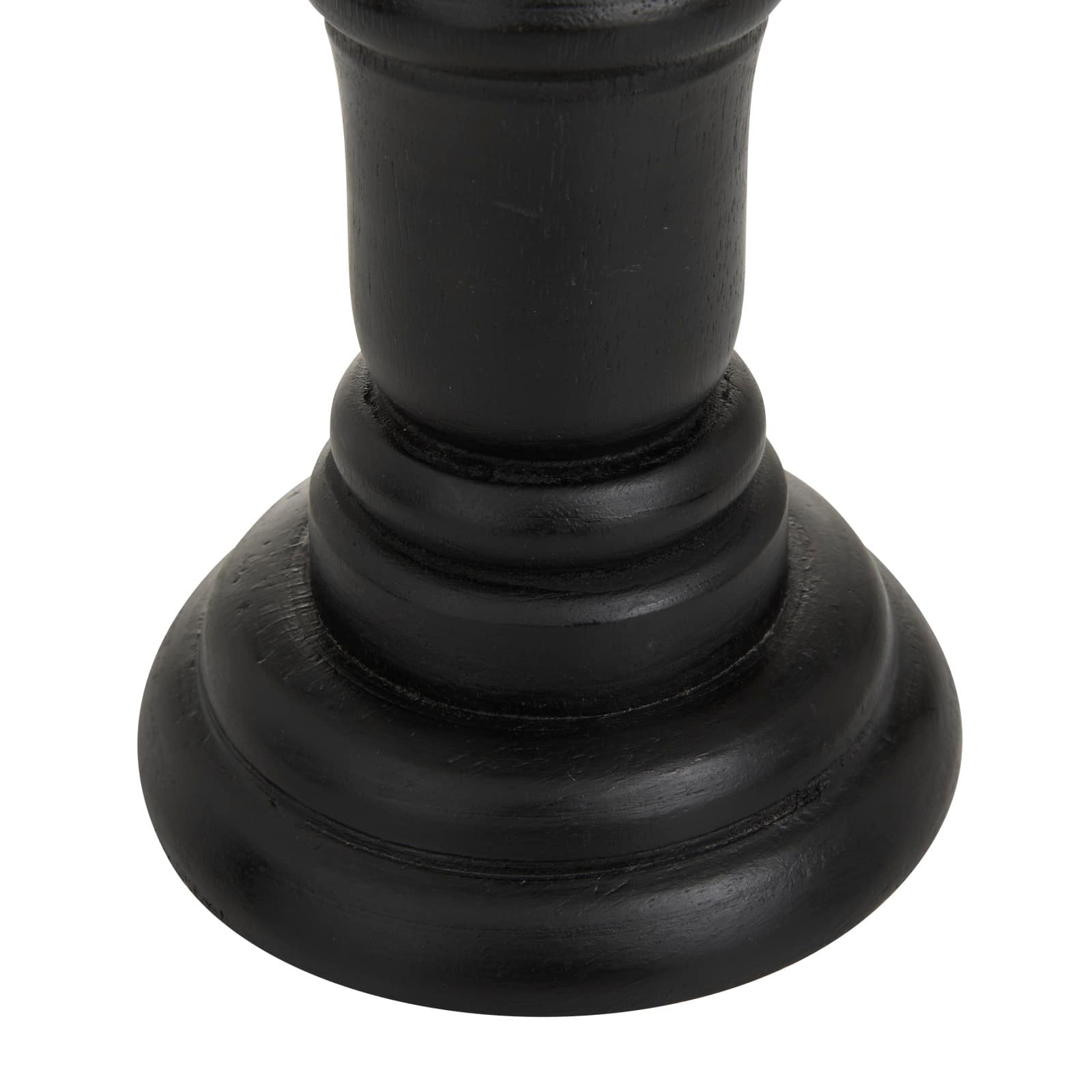 Set of 3 Black Mango Wood Traditional Candle Holders, 10&#x22; x 4&#x22; x 4&#x22;