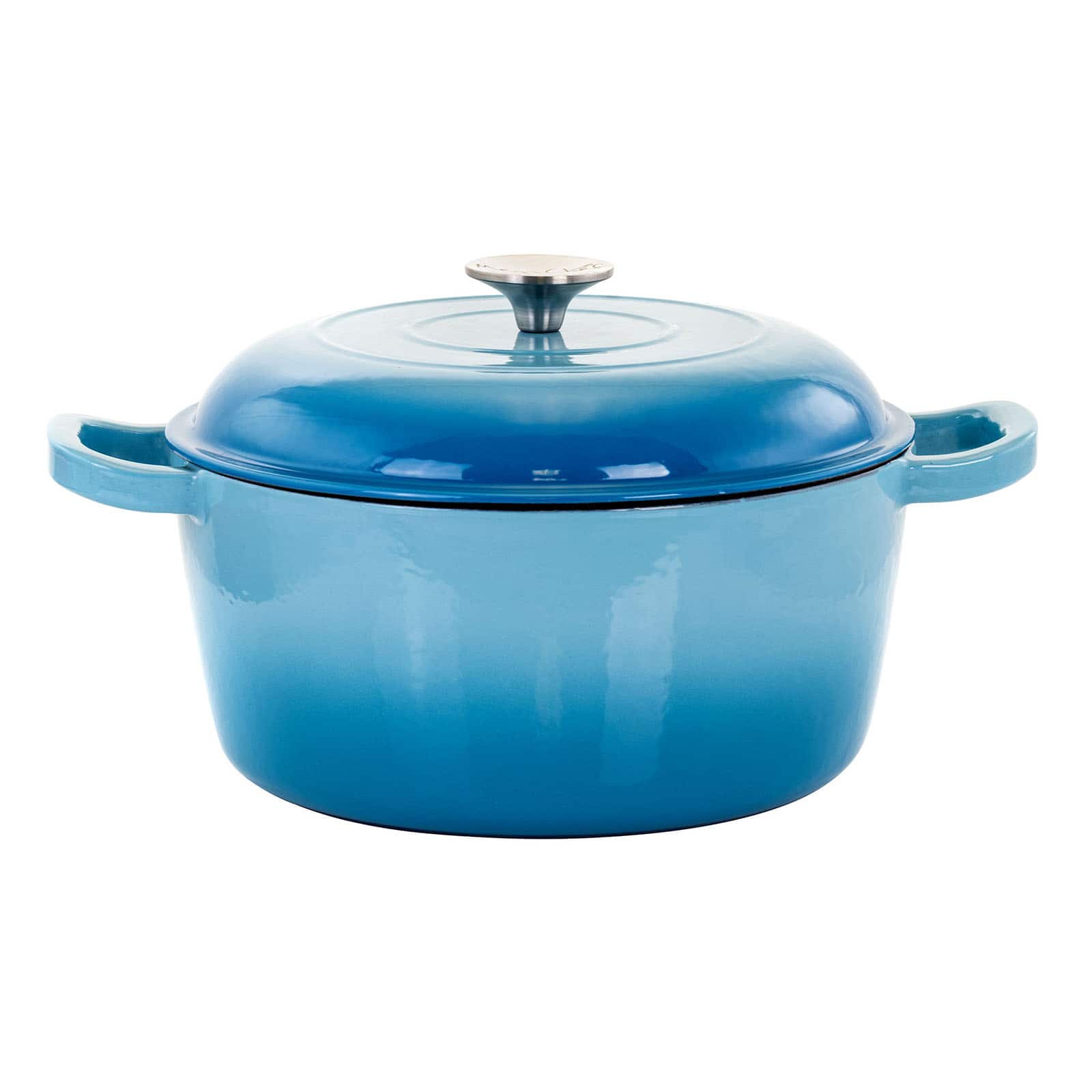 MegaChef Blue Enameled Cast Iron Casserole