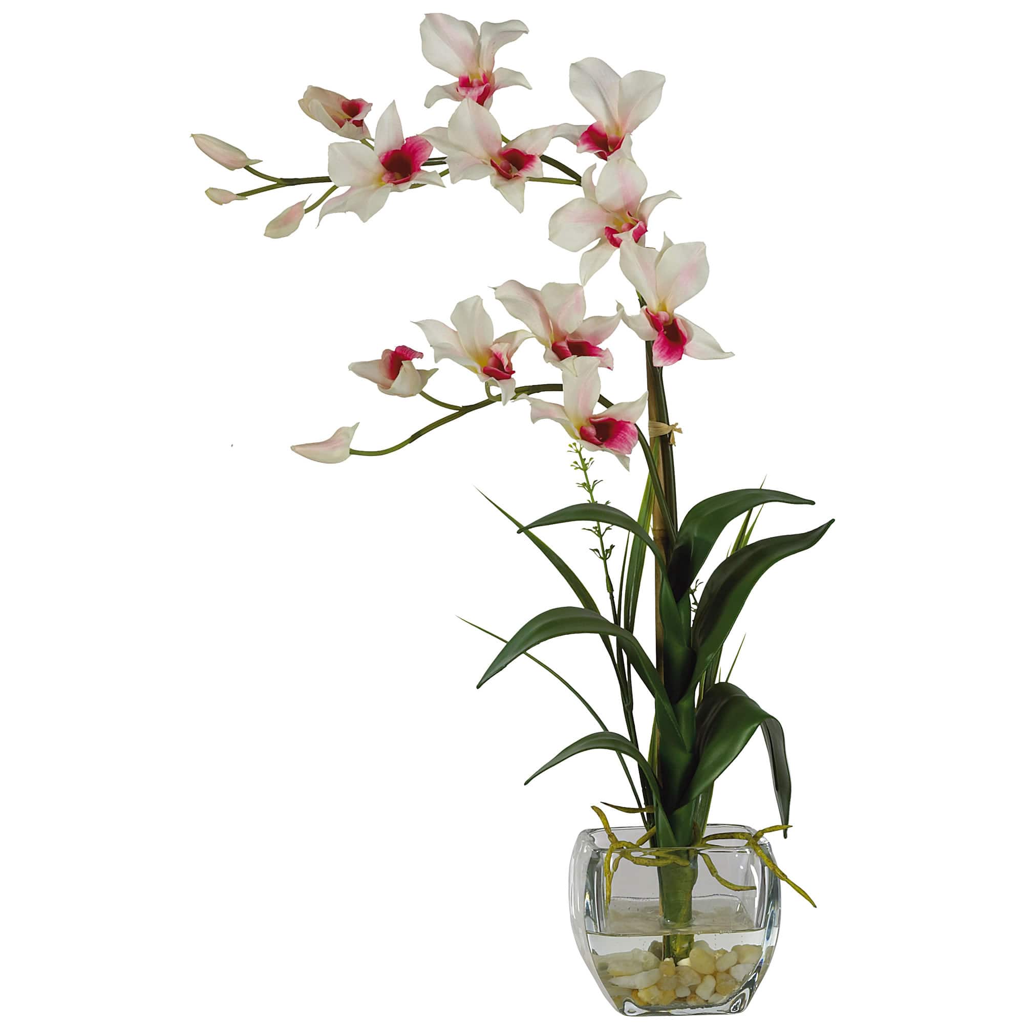 22&#x22; Pink Orchid Flower Arrangement in Glass Vase