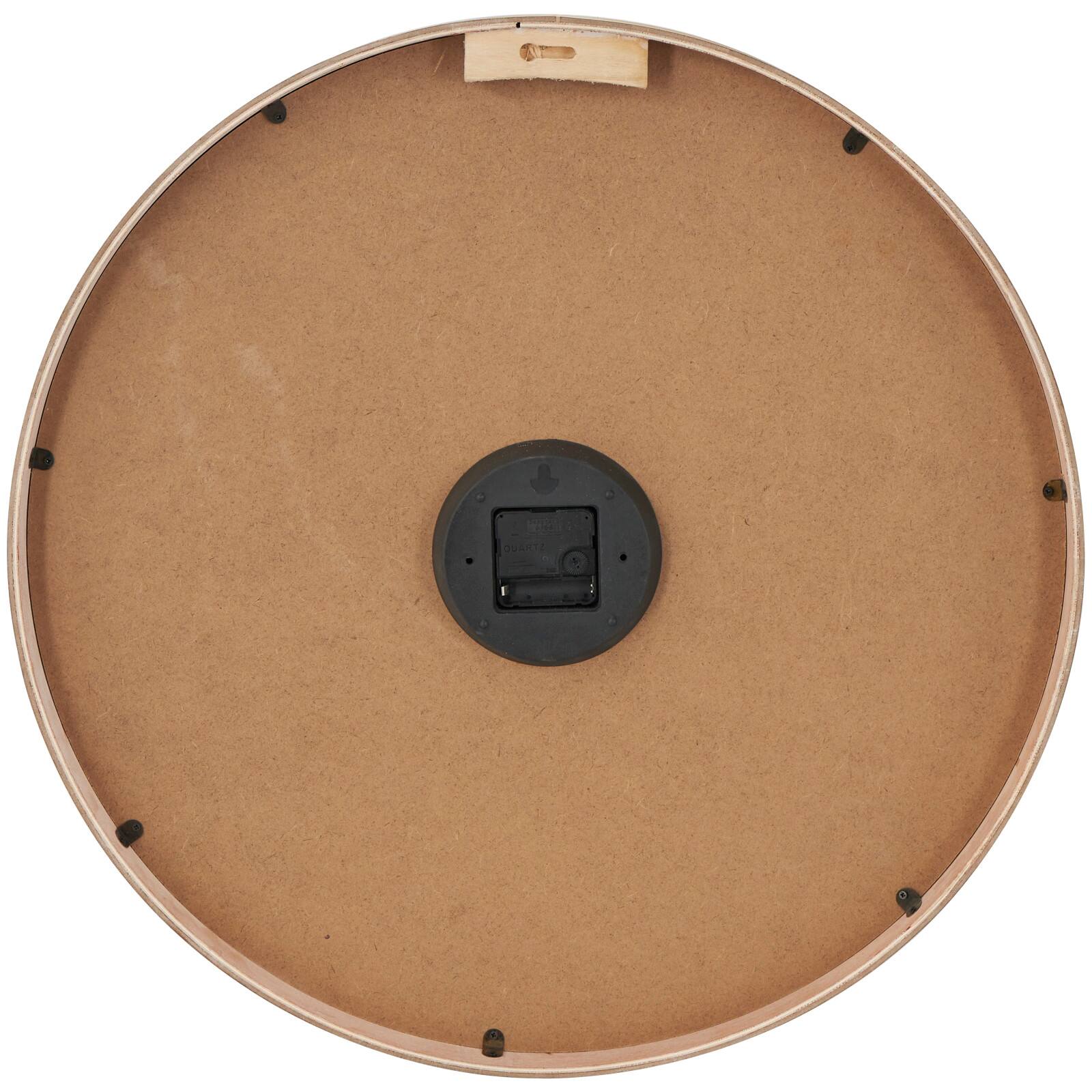 23.5" Floral Wall Clock with Light Brown Wood Frame