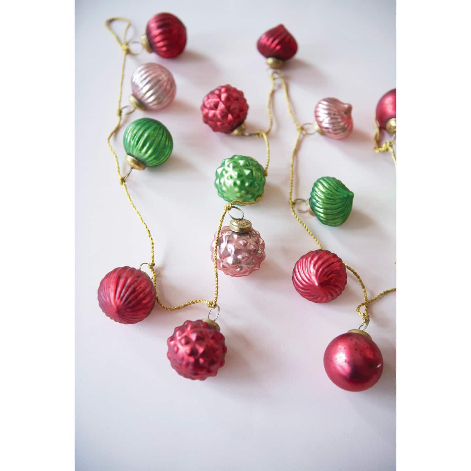 Hello Honey&#xAE; 6ft. Mercury Glass Ball Ornament Garland