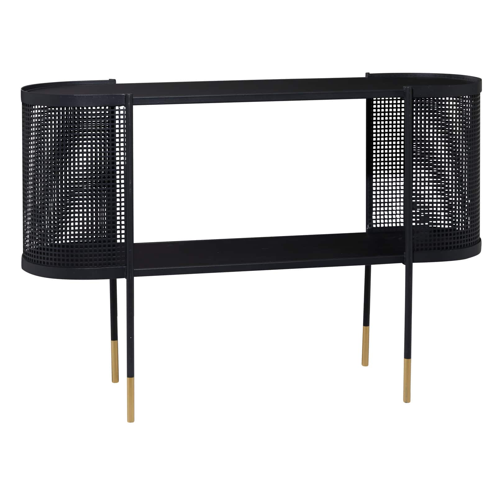 Black Contemporary Metal Console Table, 32&#x22; x 47&#x22;