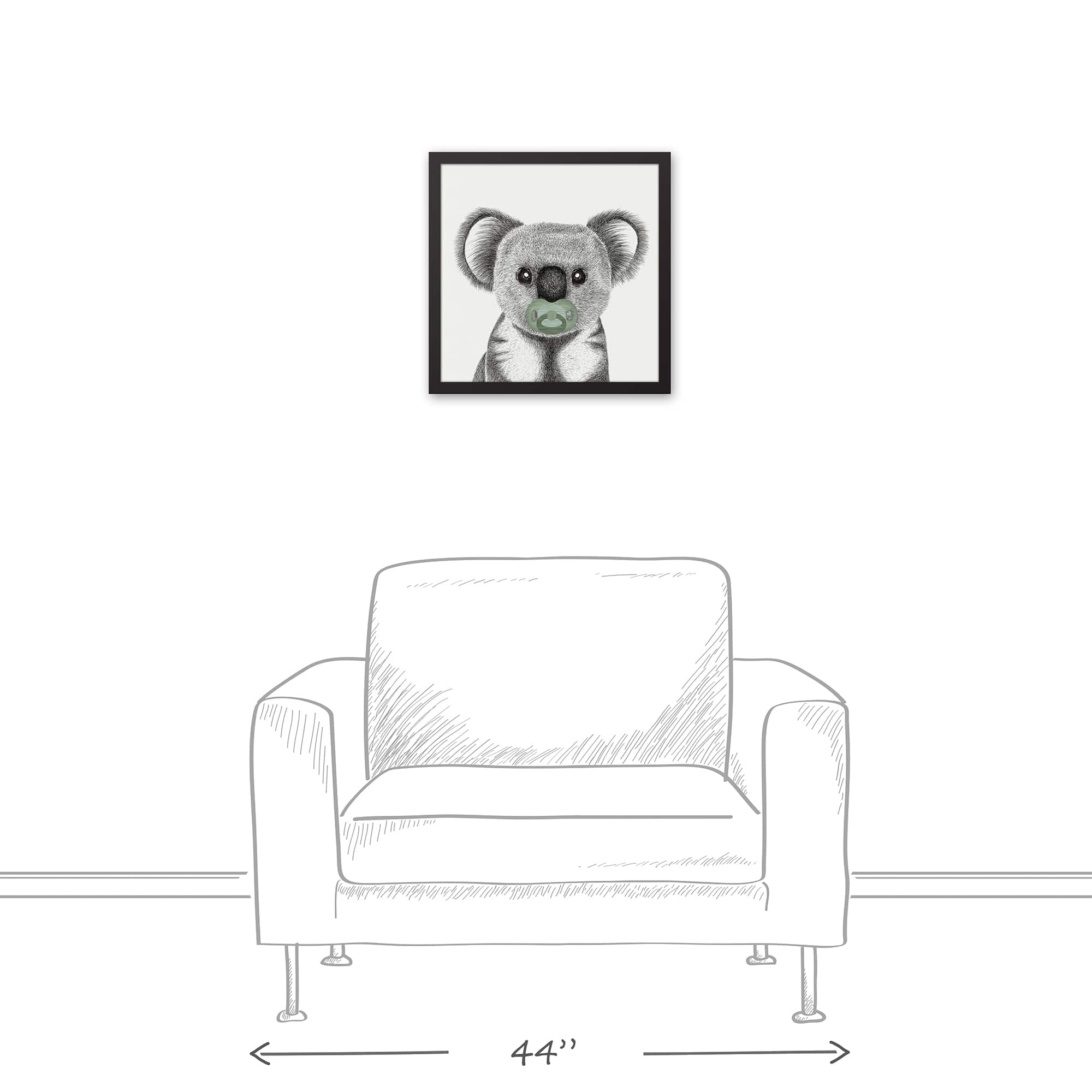 Pacifier Koala 16" x 16" Black Framed Canvas