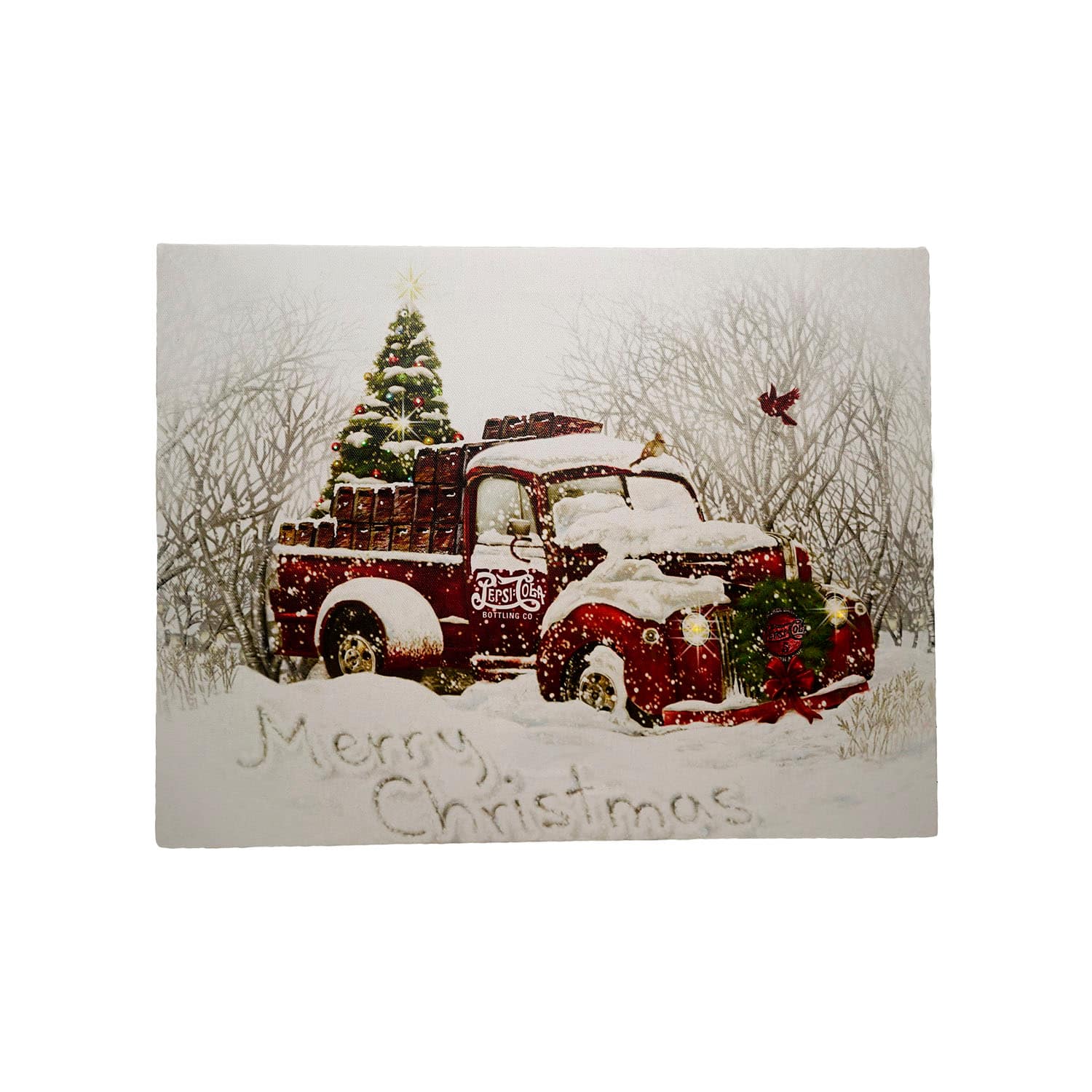 led christmas truck wall canvas