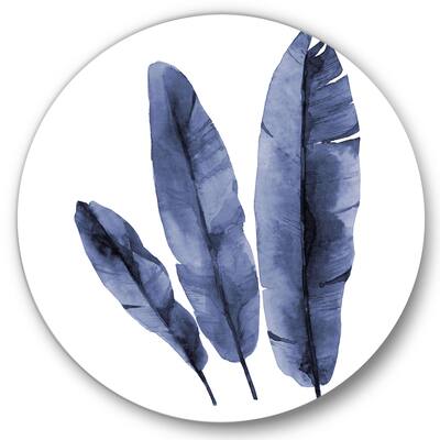 Designart - Navy Blue Tropical Banana Leaves - Tropical Metal Circle Wall Art | 36" x 36" | Michaels&reg;
