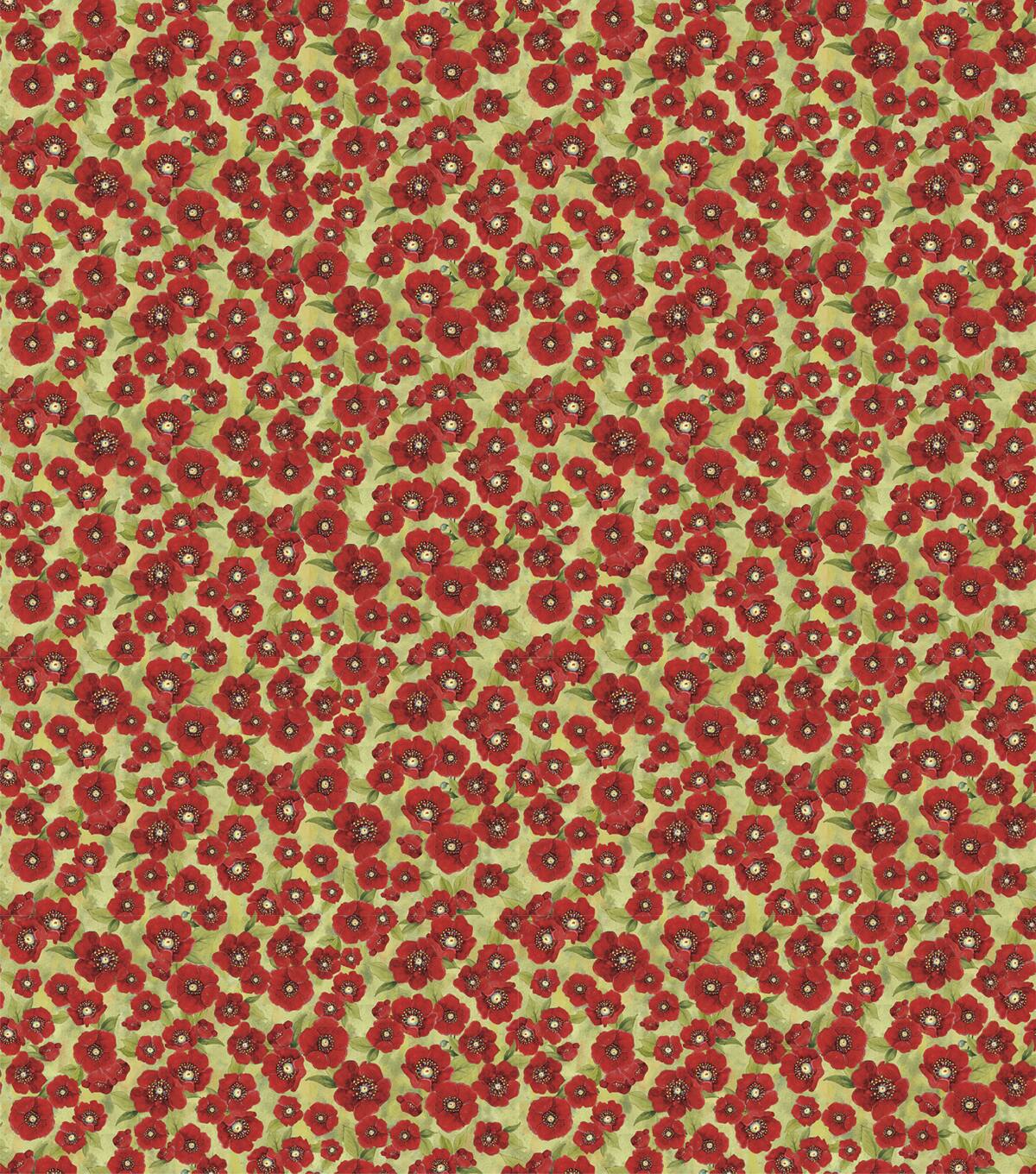 Susan Winget Packed Poppy Cotton Fabric