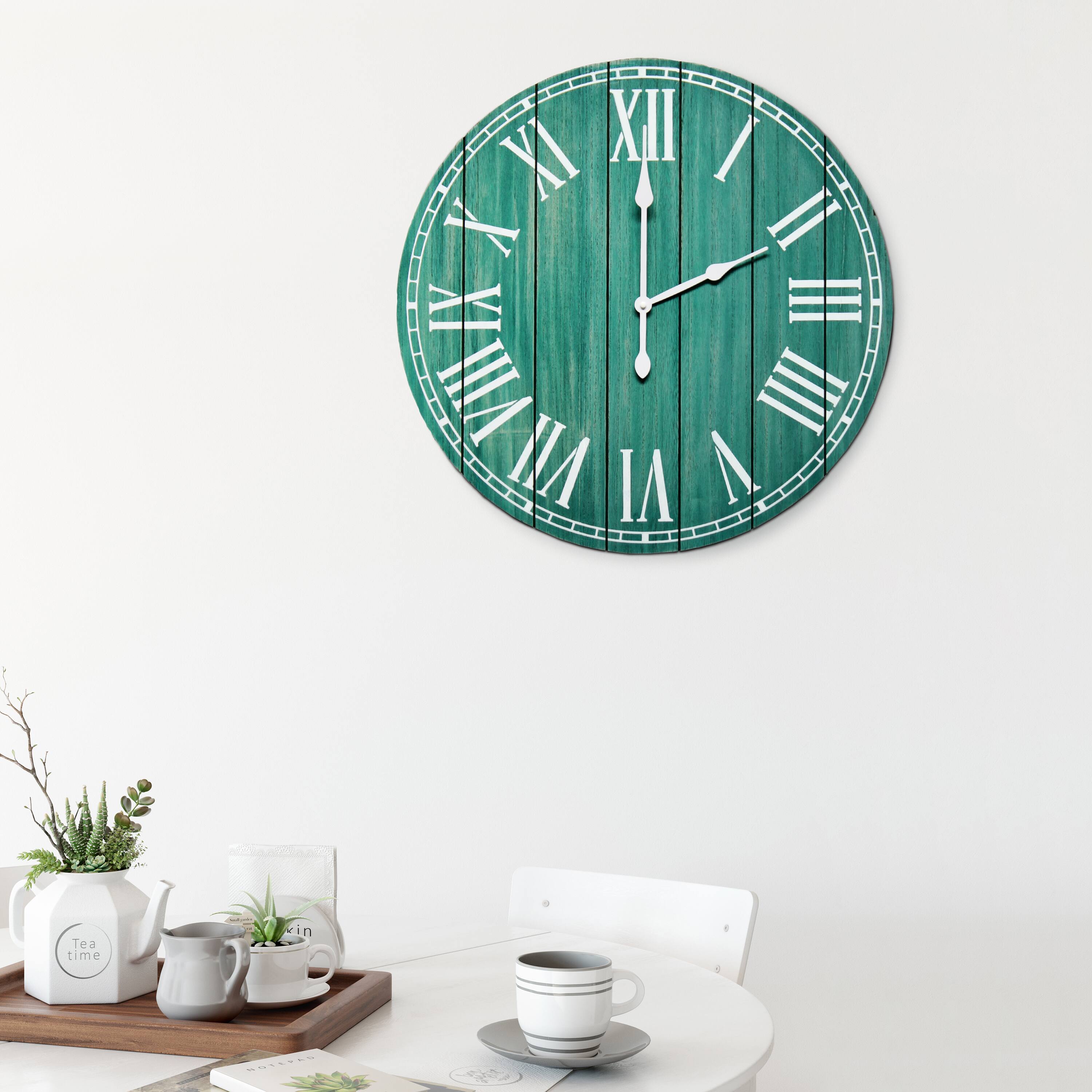 Elegant Designs 23&#x22; Wood Plank Coastal Wall Clock