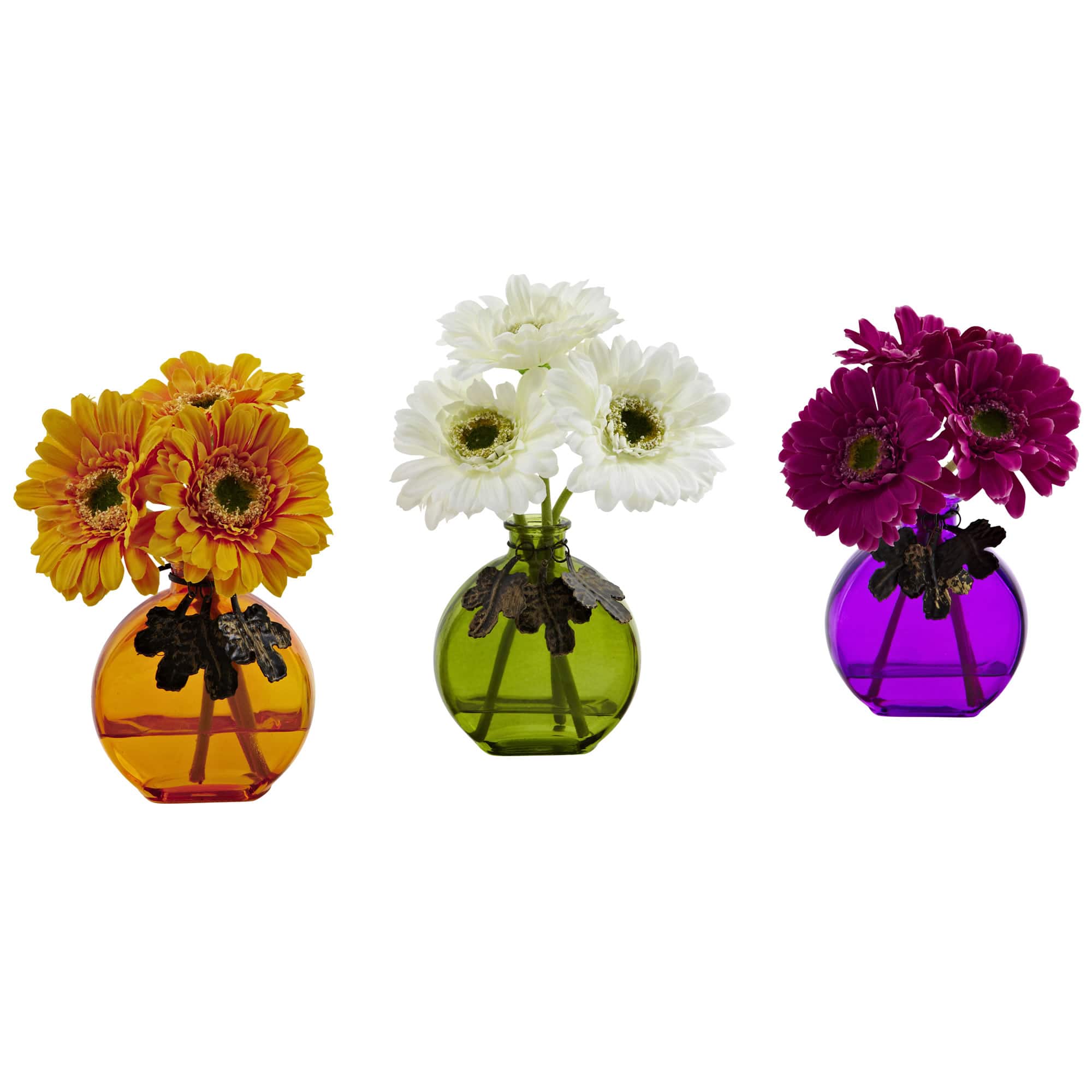 9" Gerbera Daisy Arrangement in Colored Vase, 3ct. Michaels