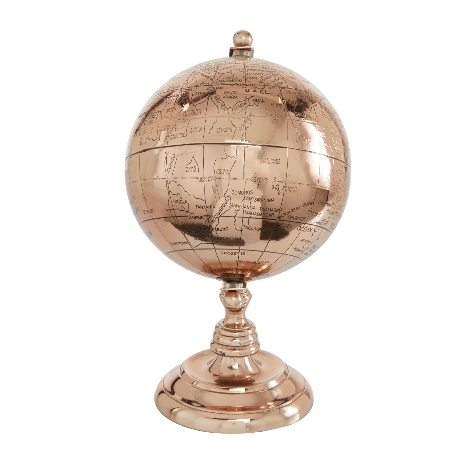 The Novogratz 11&#x22; Rose Gold Aluminum Traditional Globe