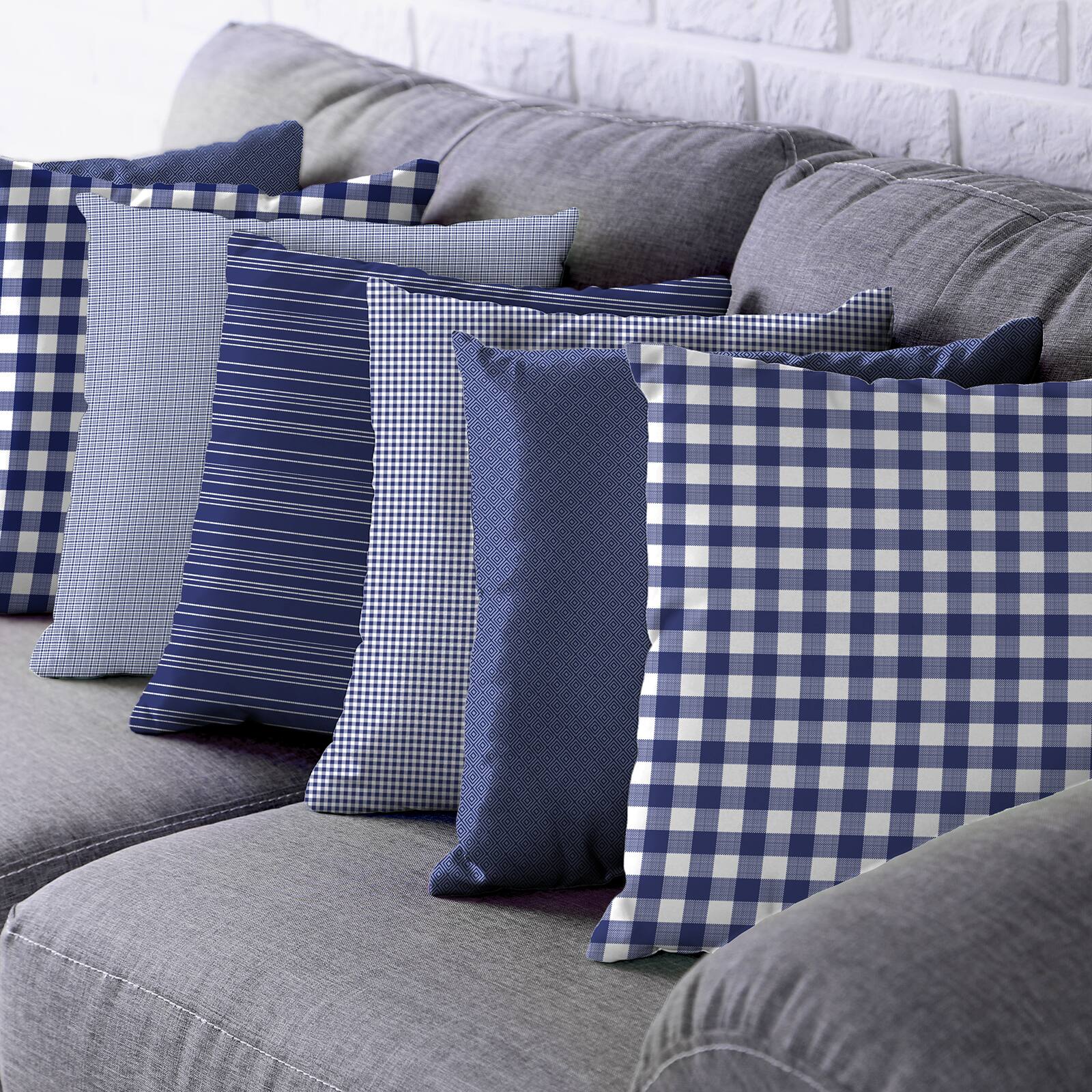 Navy & White Plaid Cotton Fabric Bundle by Loops & Threads™