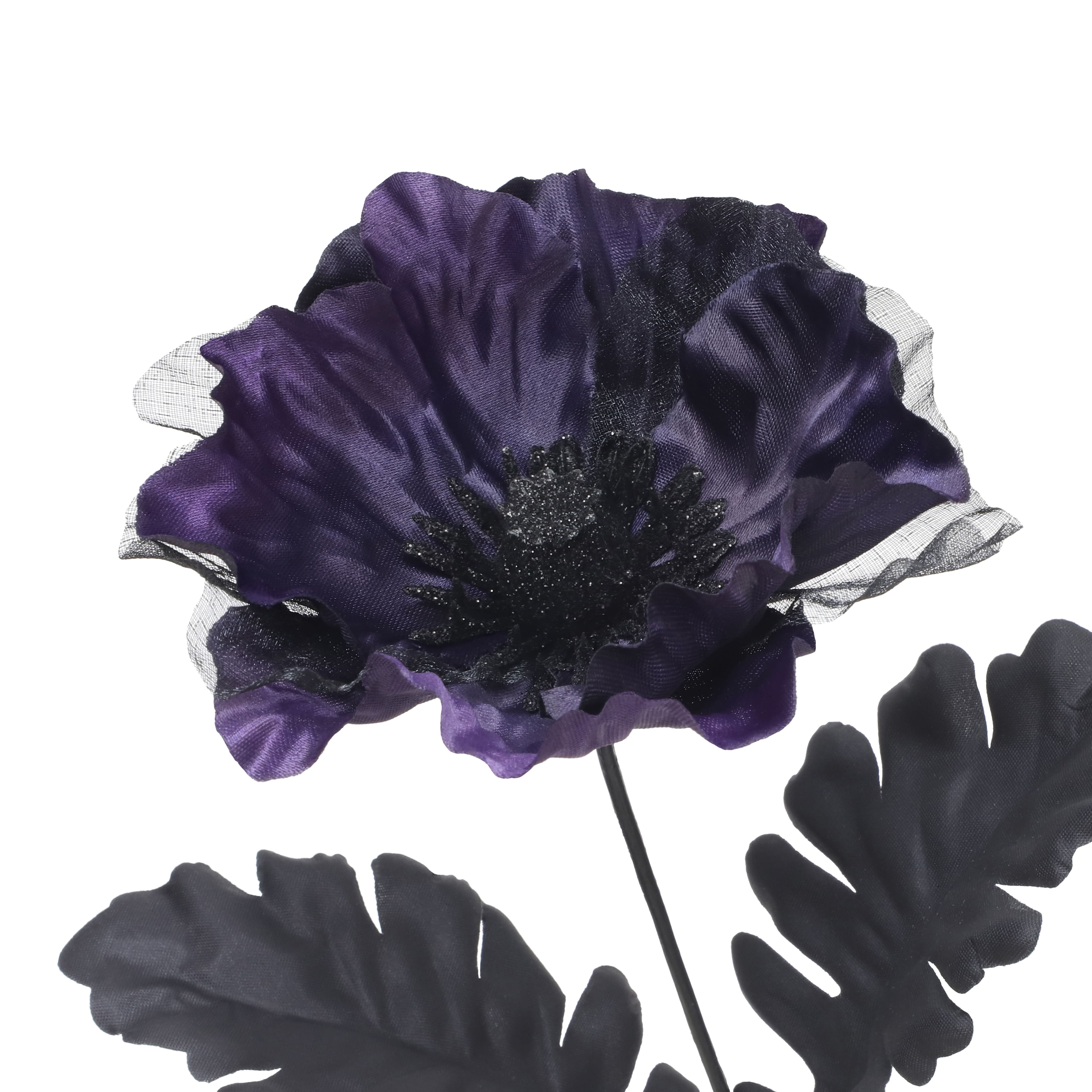 17&#x22; Purple &#x26; Black Poppy Bush by Ashland&#xAE;