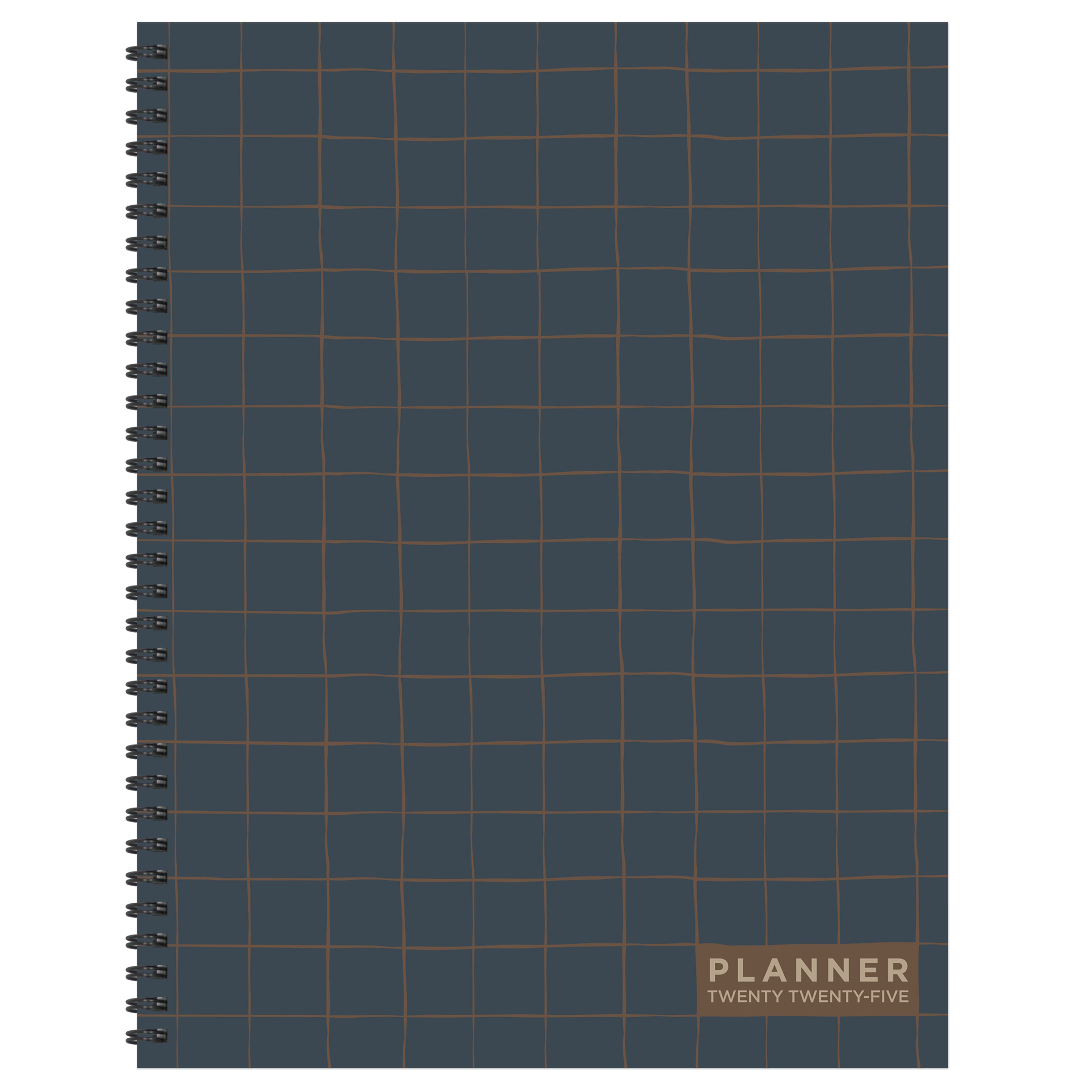 TF Publishing 2025 Large Navy Grid Space Weekly Monthly Spiral Planner