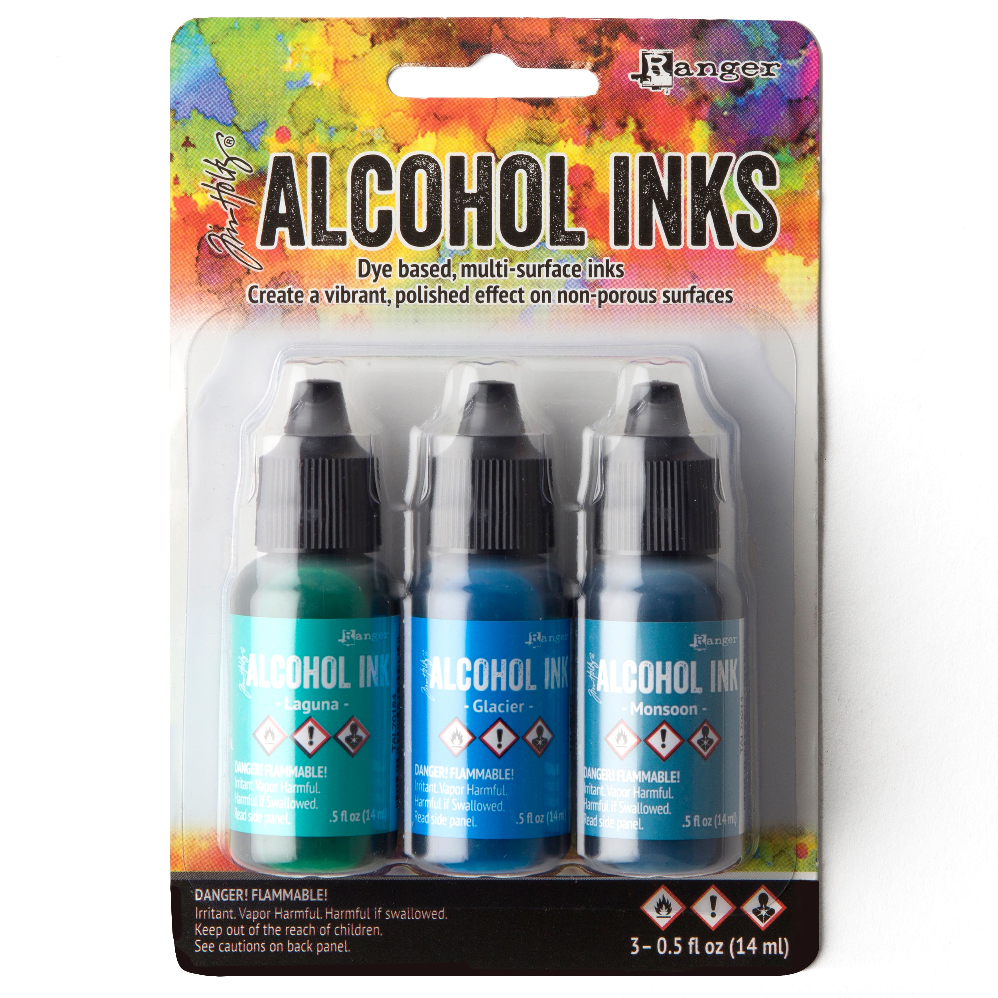 6 Packs: 3 ct. (18 total) Tim Holtz® Teal & Blue Spectrum Alcohol Inks