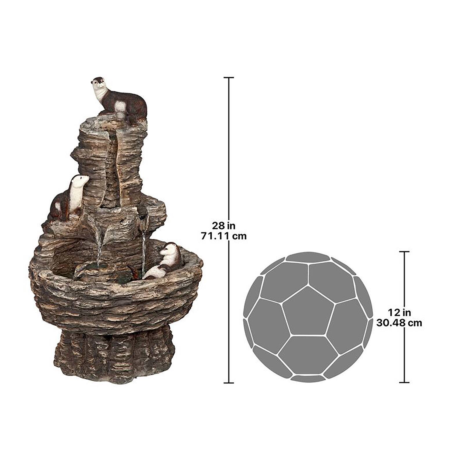 Design Toscano Tres Amigos Playful Otter Cascading Garden Fountain