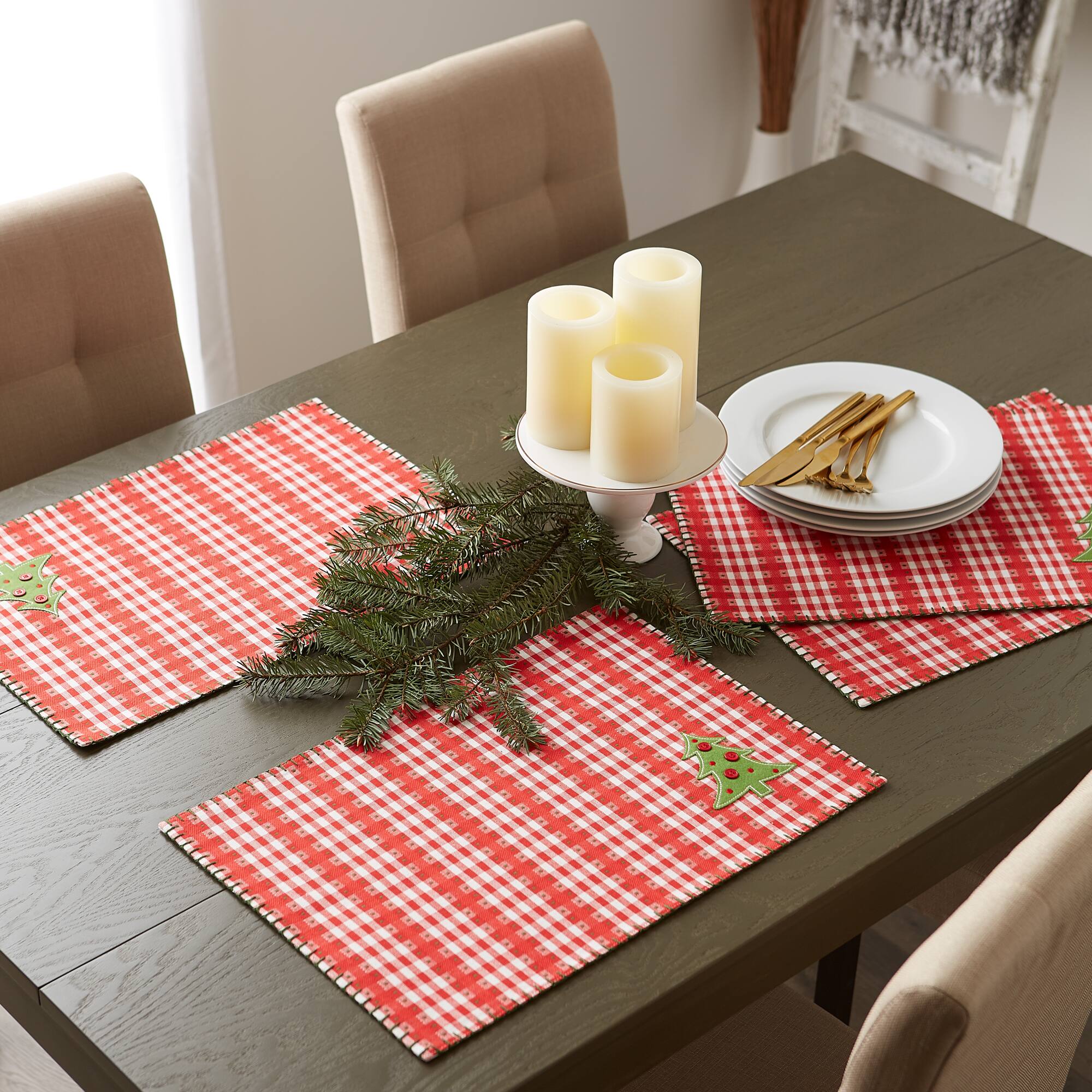 DII® Embellished Jolly Tree Placemats, 4ct.