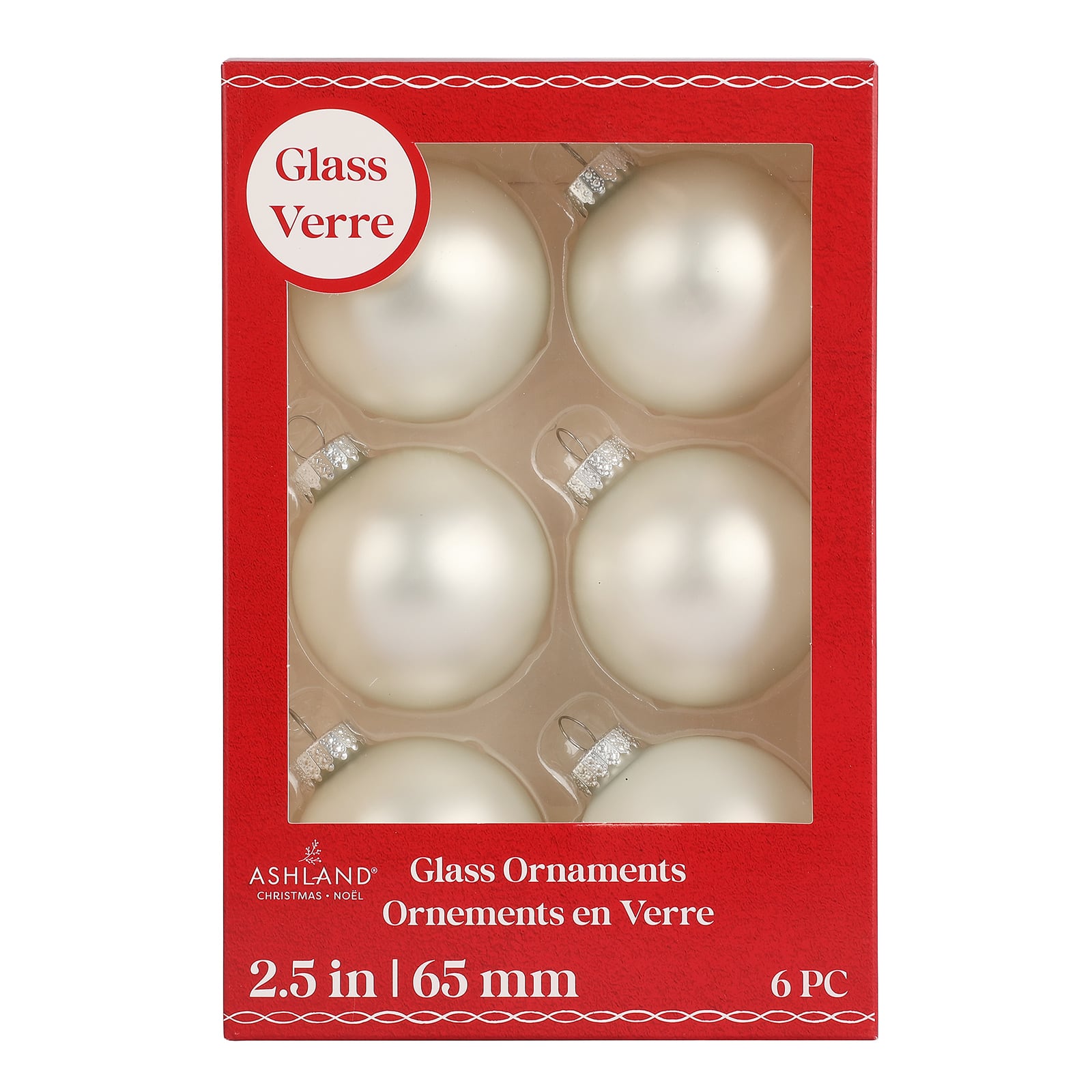 6 Pack 2.5&#x22; Satin Glass Ball Ornaments by Ashland&#xAE;