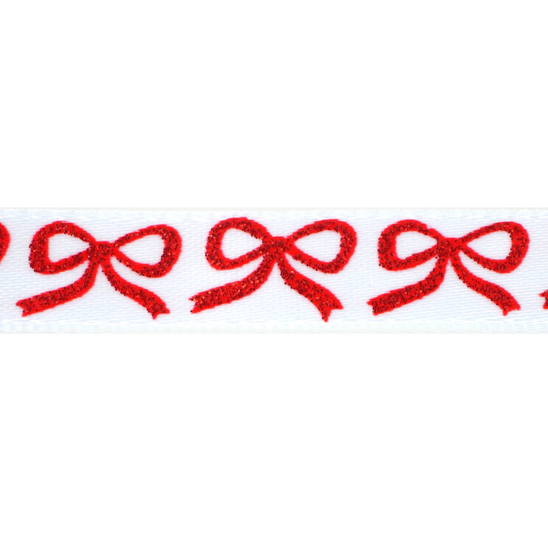 3/8&#x22; x 12ft. Red Bow on White Ribbon by Celebrate It&#xAE; Christmas