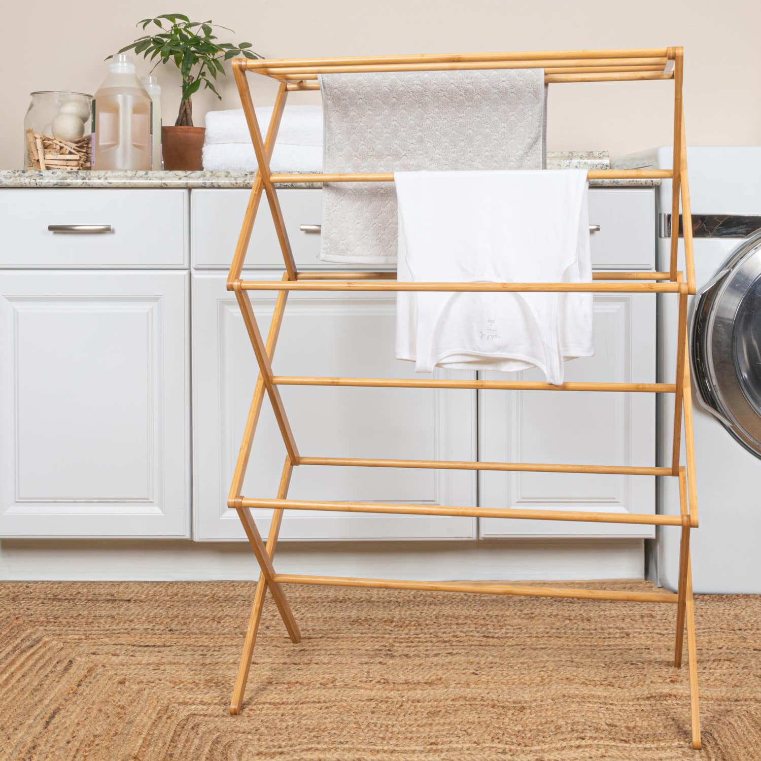 Household Essentials Drying Rack (Bamboo, 29&#x22;)