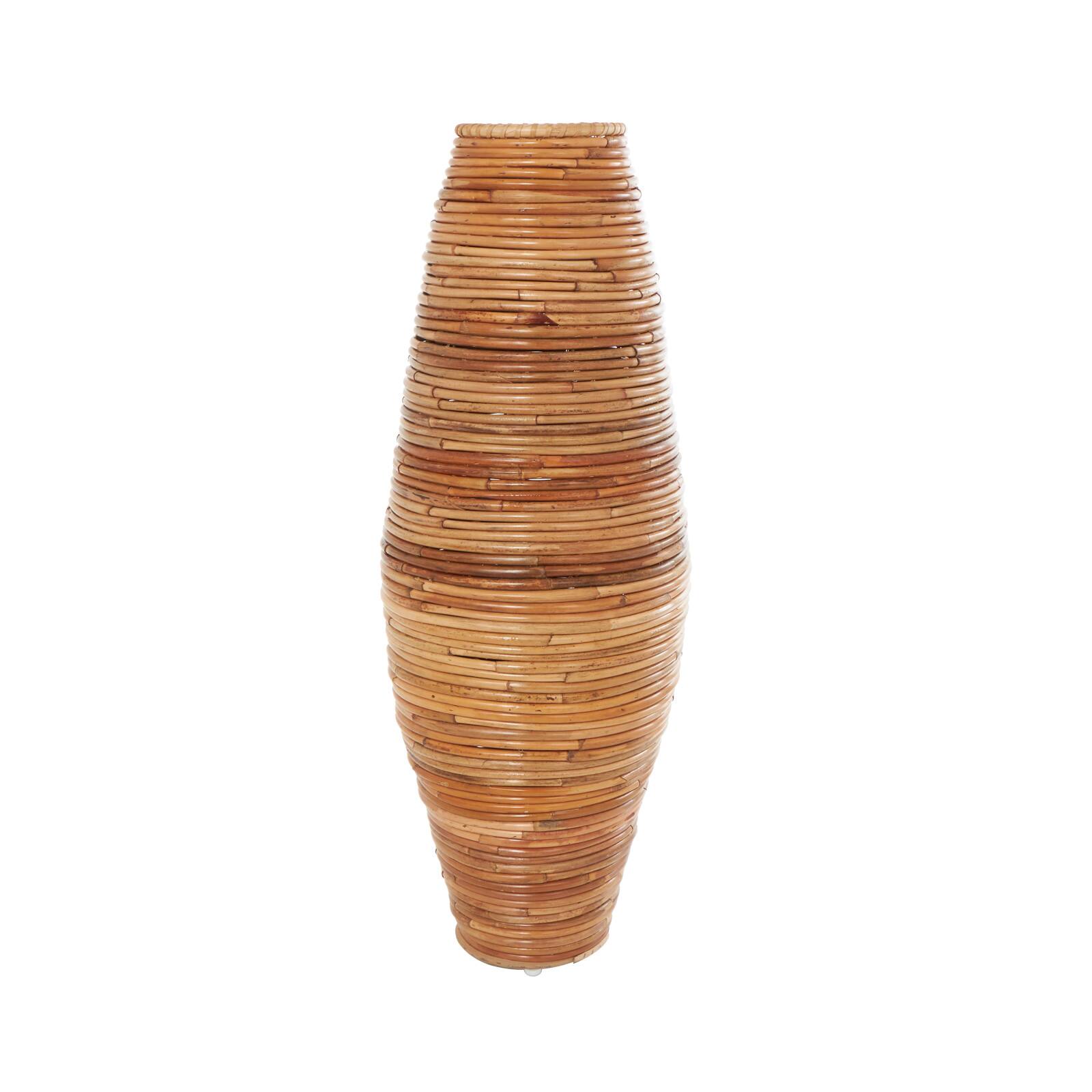 37&#x22; Brown Rattan Handmade Tall Wrapped Vase
