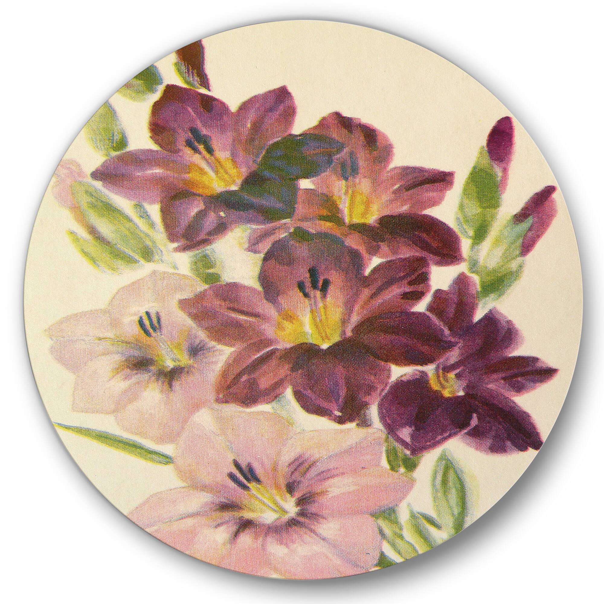 Designart - Retro Light and Dark Pink Gladiolus