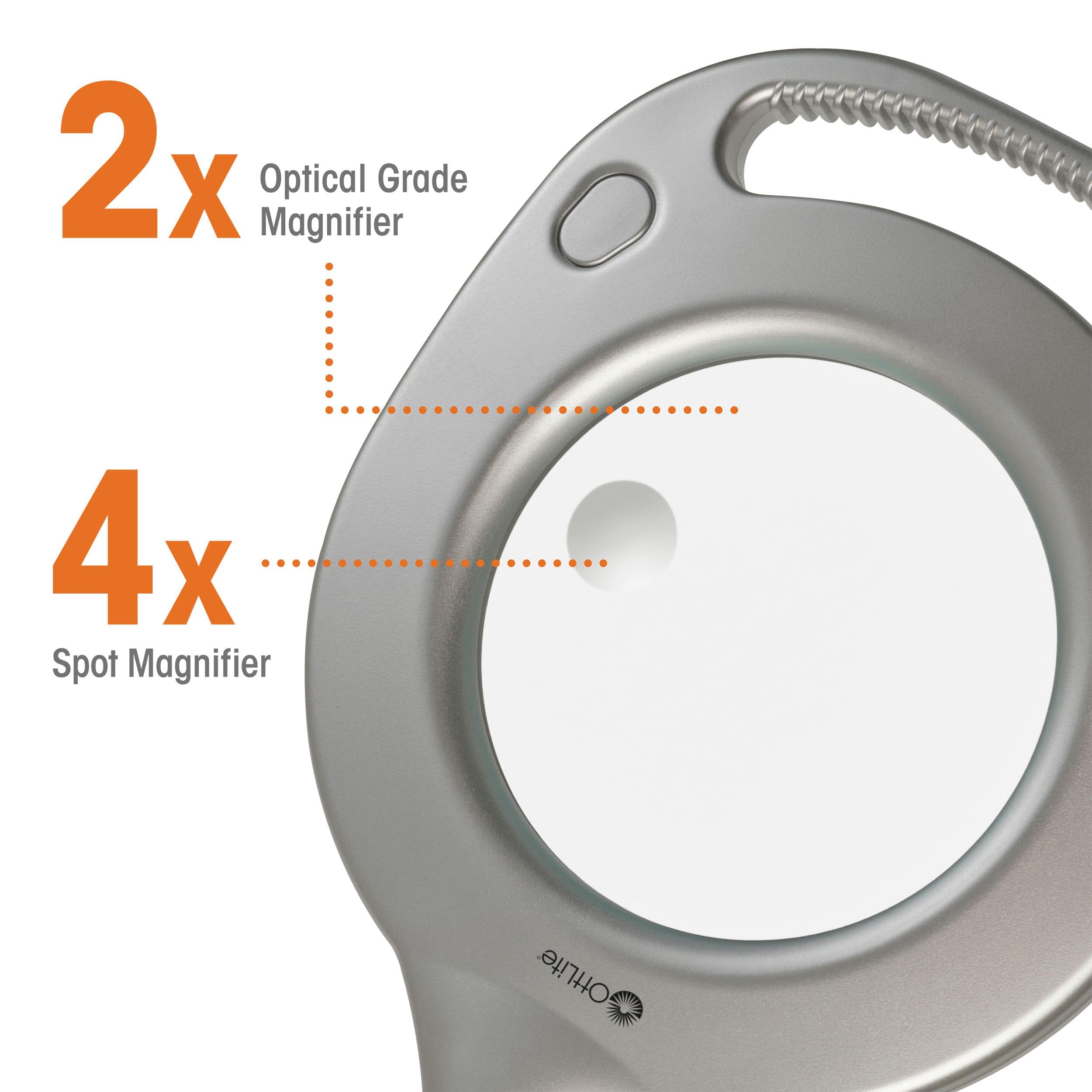 OttLite Silver 2-in-1 LED Magnifier Floor and Table Light