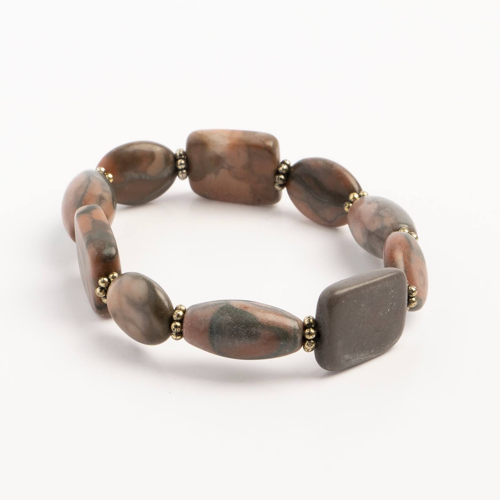 John Bead Jasper No.82 Natural Stone Stretch Bracelet