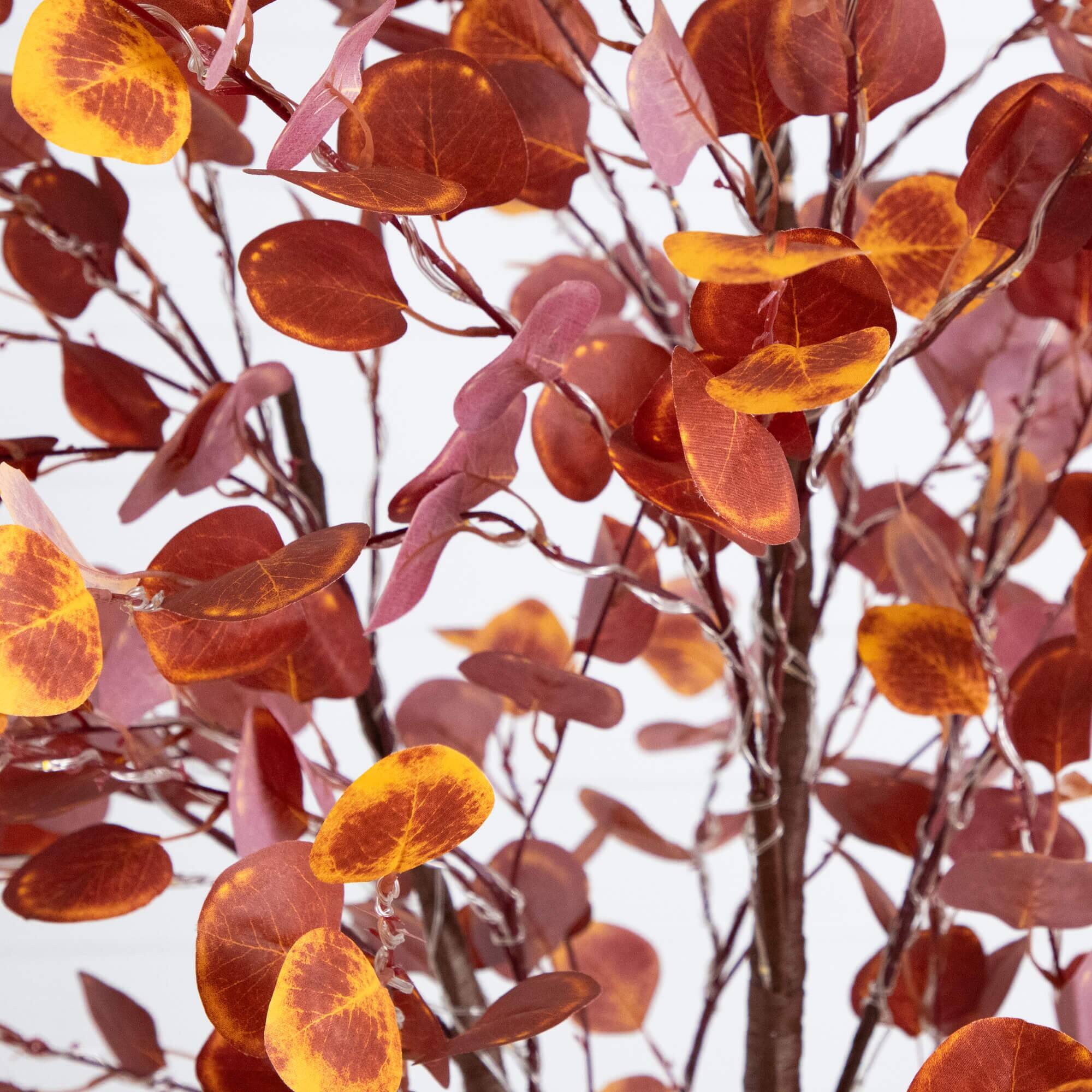 8ft. Pre-Lit Grand Autumn Eucalyptus Artificial Fall Tree with 540 Warm White LED Lights