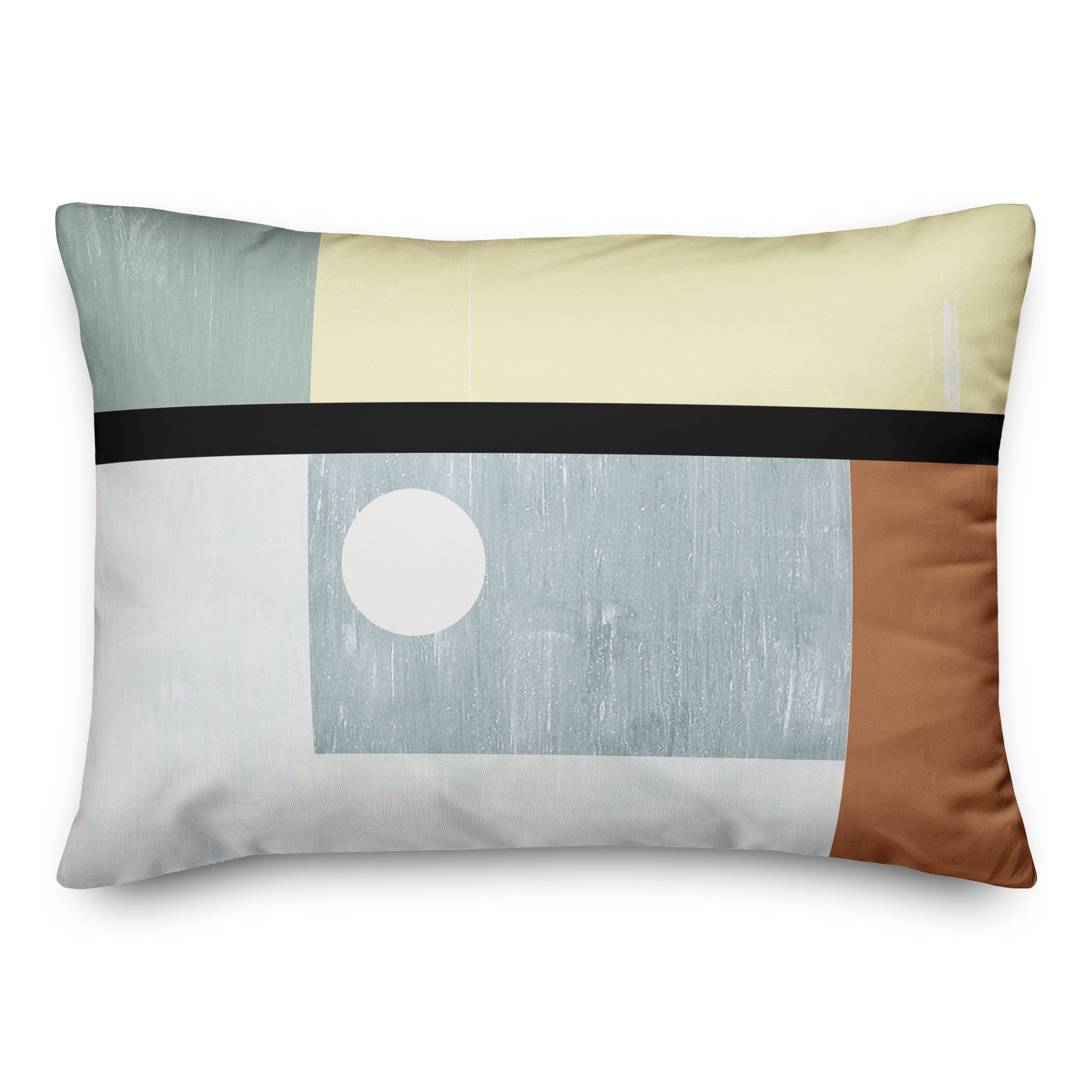 Mid Mod Shapes And Lines 14" x 20" Throw Pillow