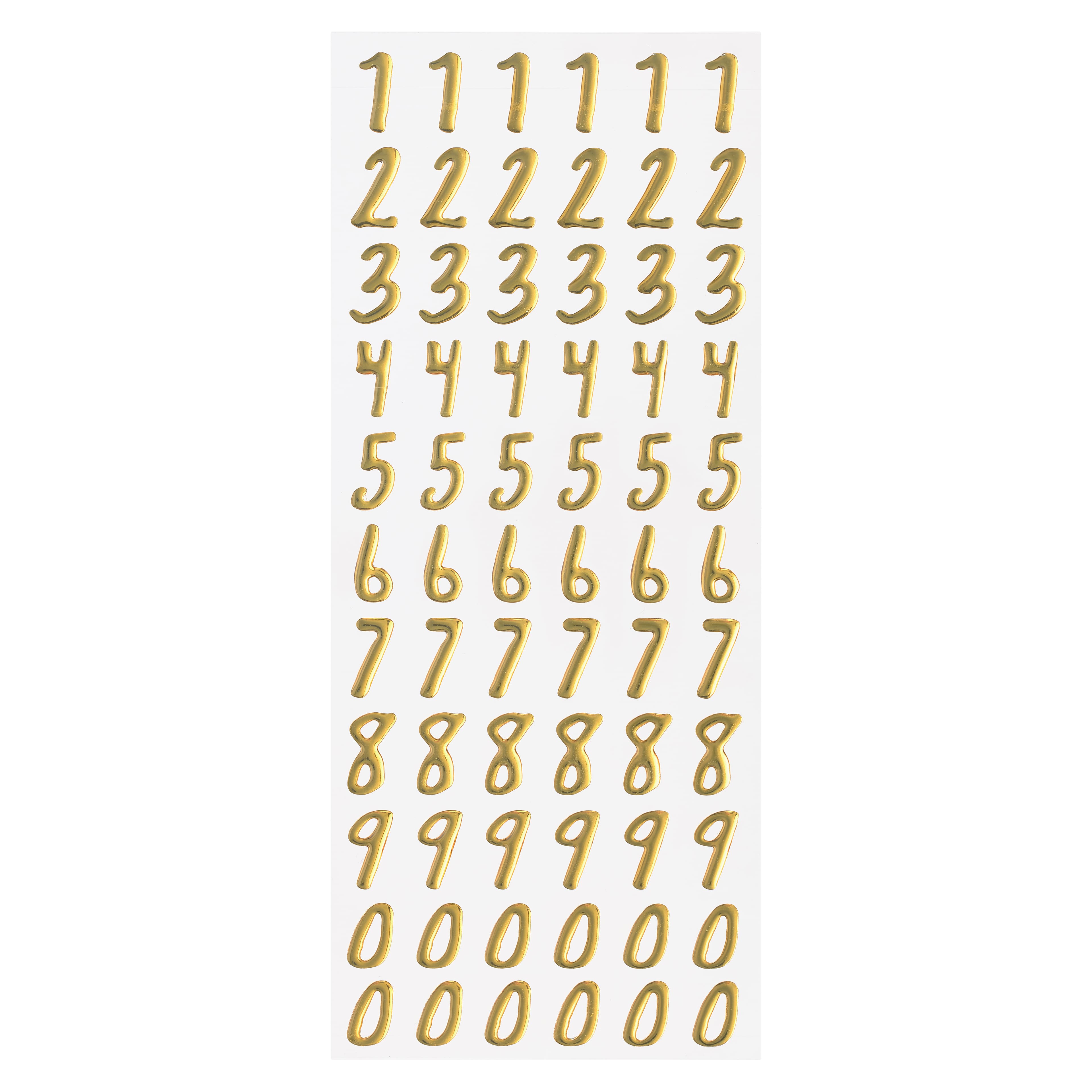 12 Packs: 66 ct. (792 total) Gold Foil Number Stickers by Recollections&#x2122;