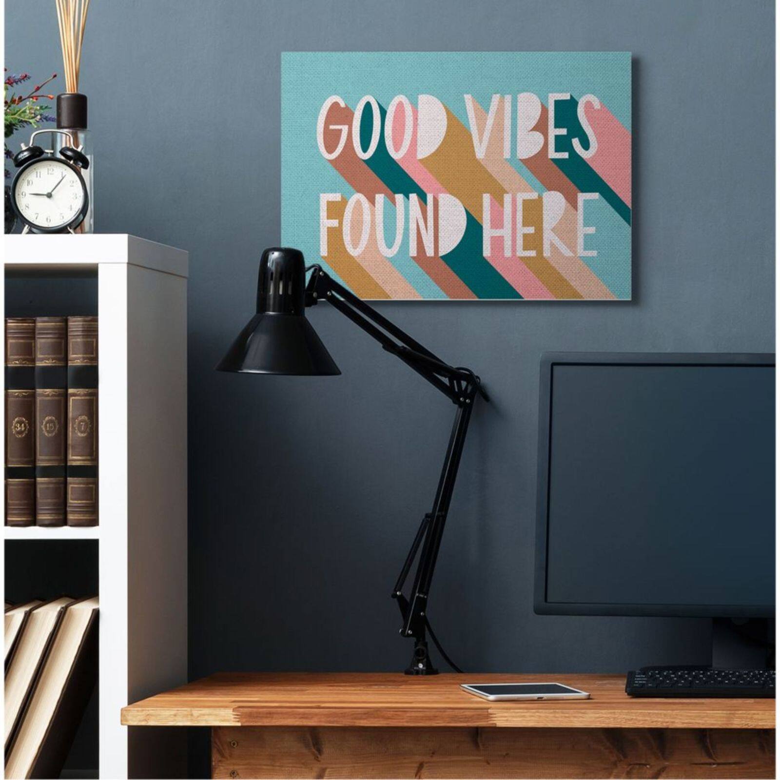 Stupell Industries Good Vibes Found Here Pastel Color Pop Canvas Wall Art