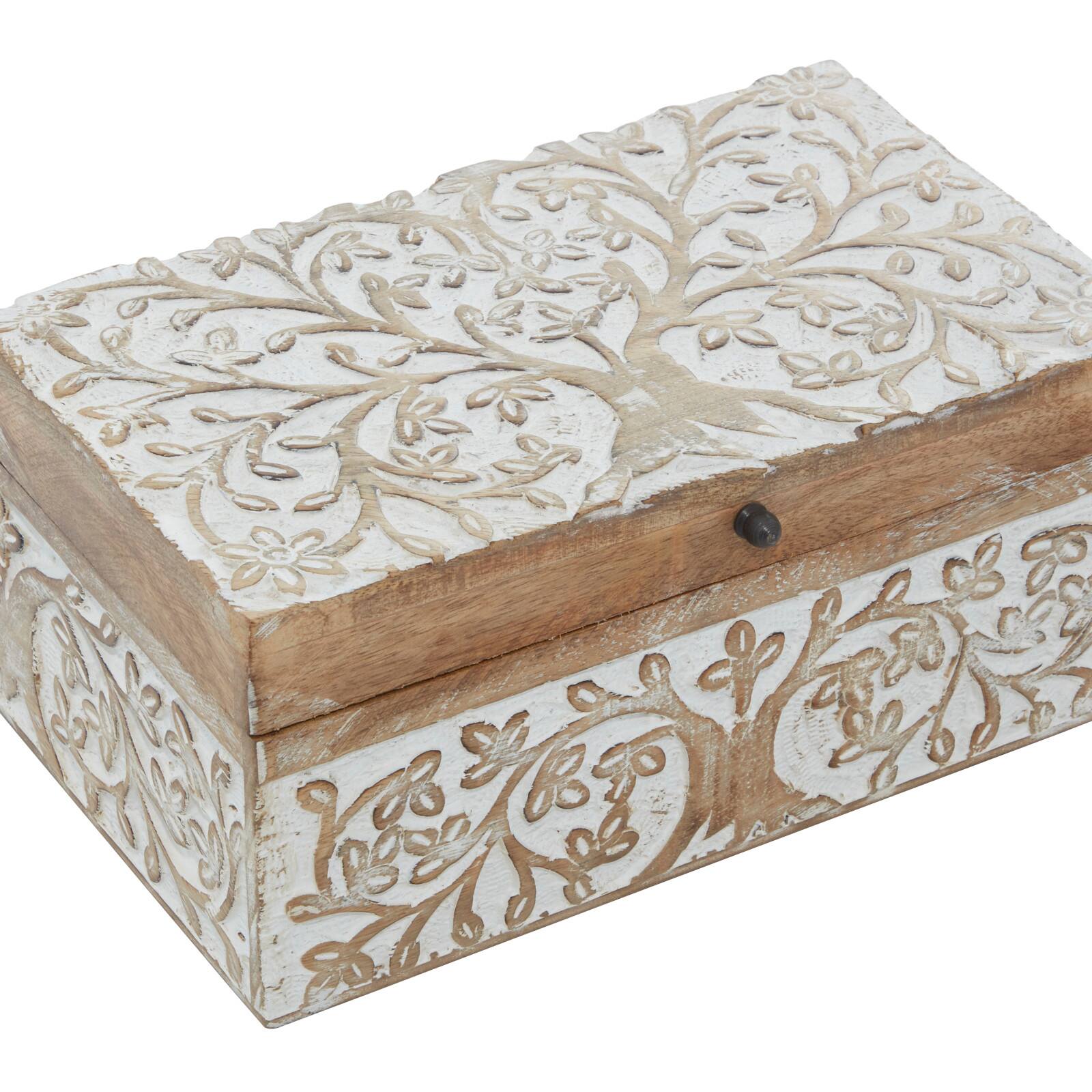 Natural Wooden Botanical Decorative Box Set