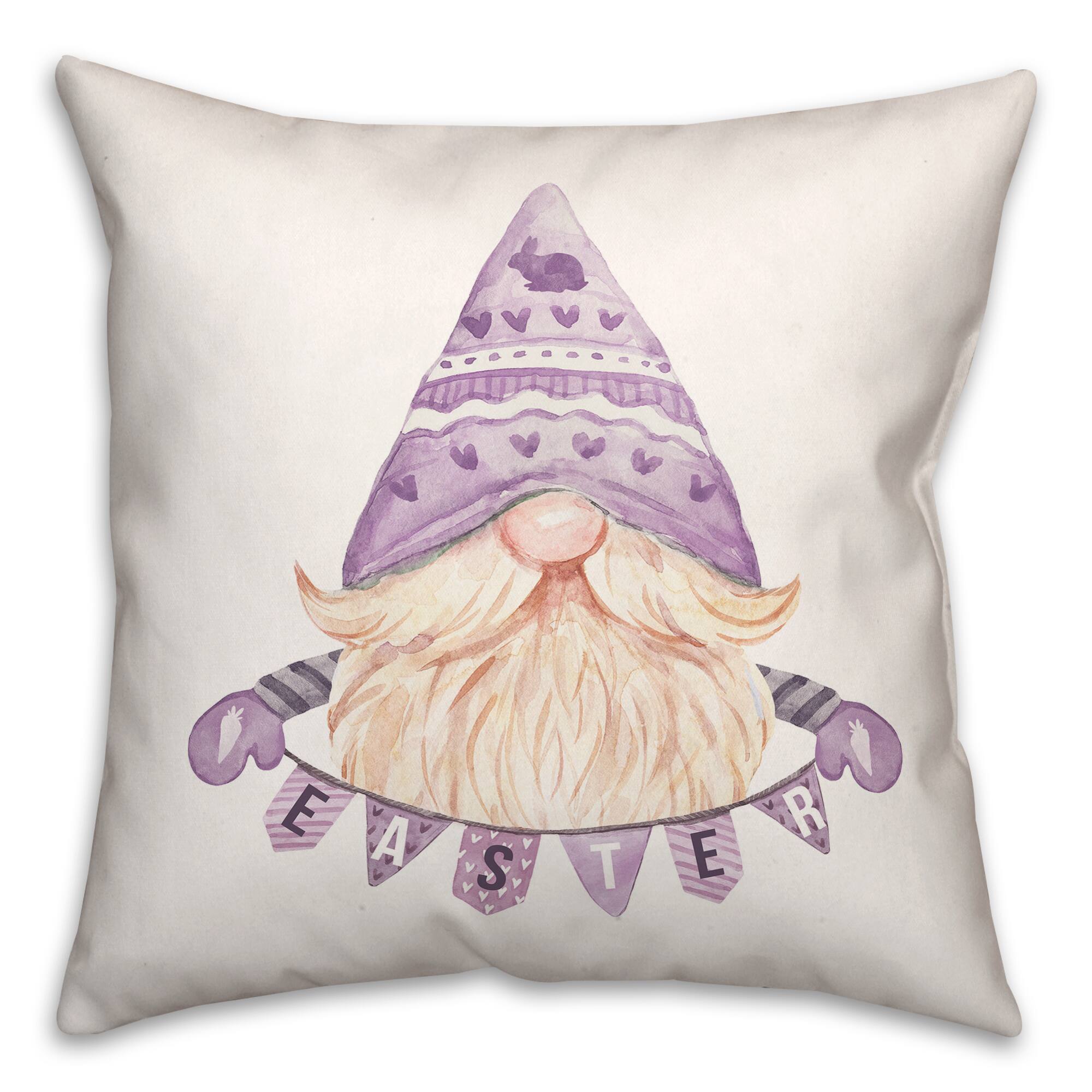 Easter Gnome Banner 2 18" x 18" Indoor / Outdoor Pillow