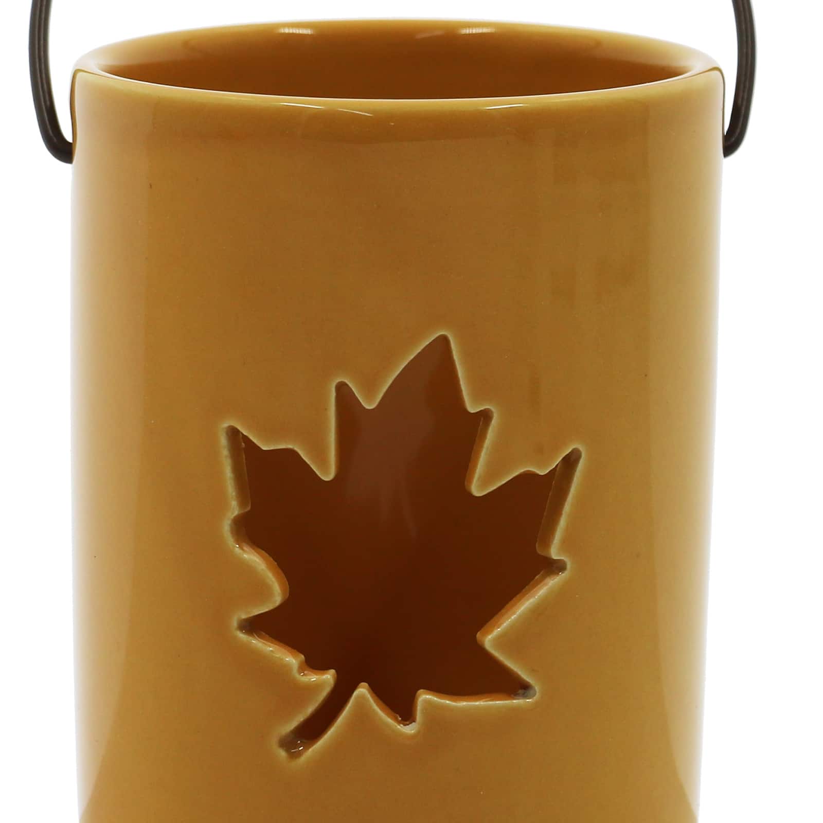 4&#x22; Yellow Leaf Candle Holder by Ashland&#xAE;