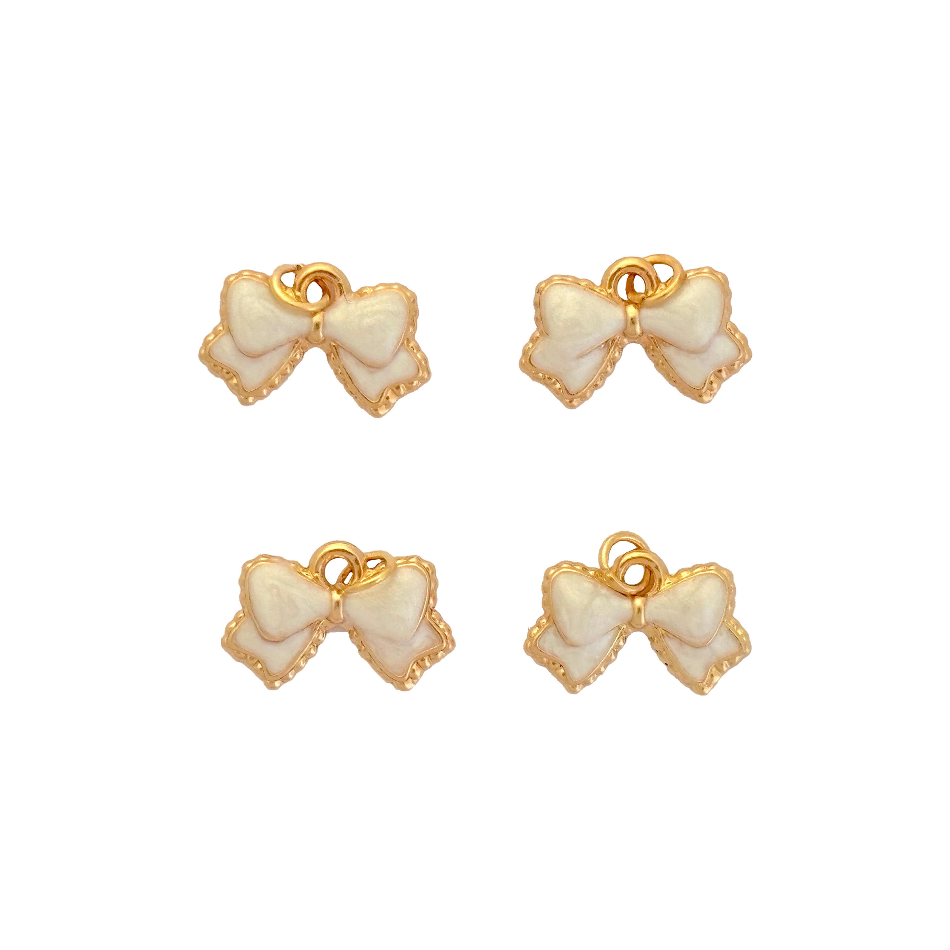 Blue Moon Studio&#x2122; White Metal Bow Charms, 4ct.