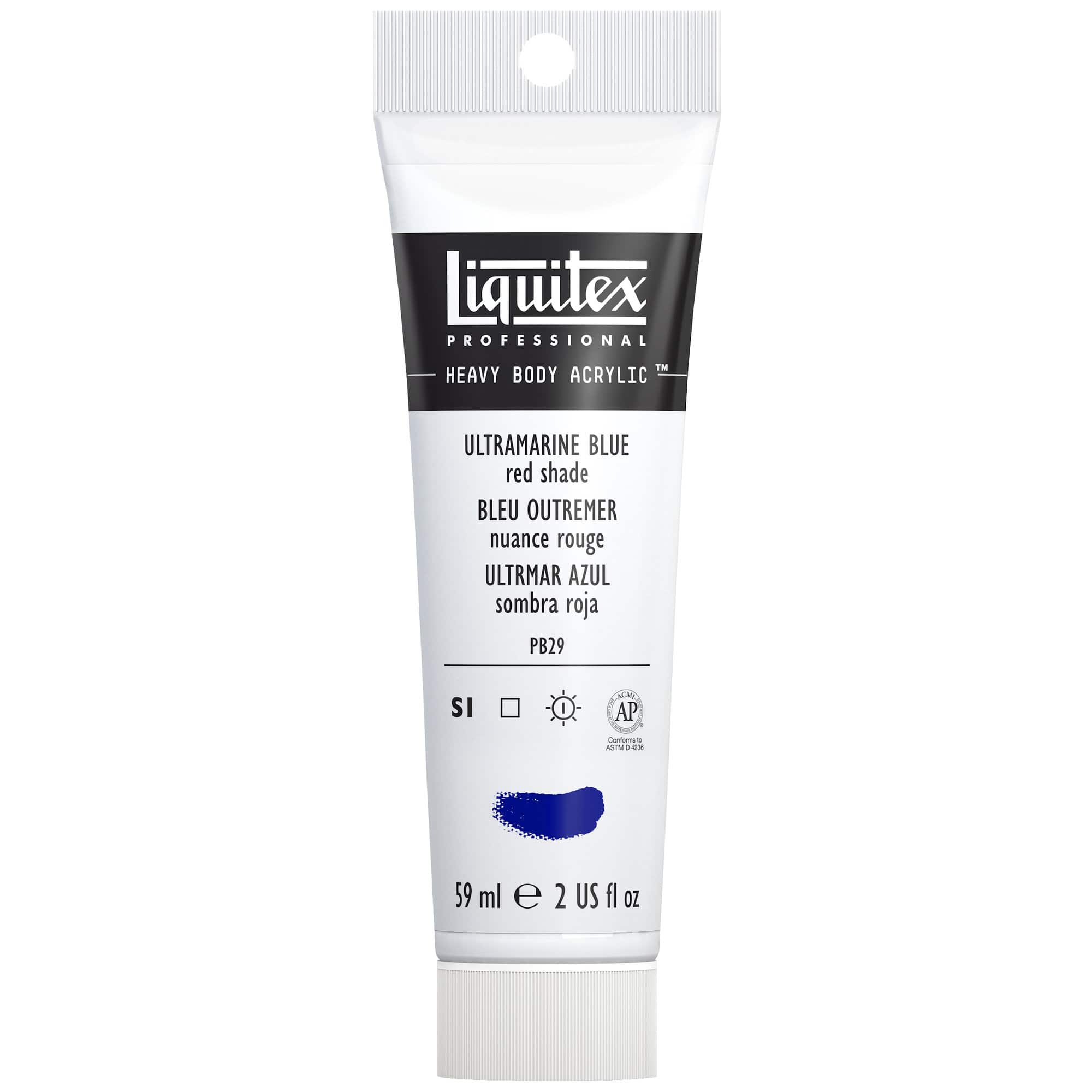 Liquitex Heavy Body Artist Acrylic Paint, 2 oz in Ultramarine Blue (Red Shade)
