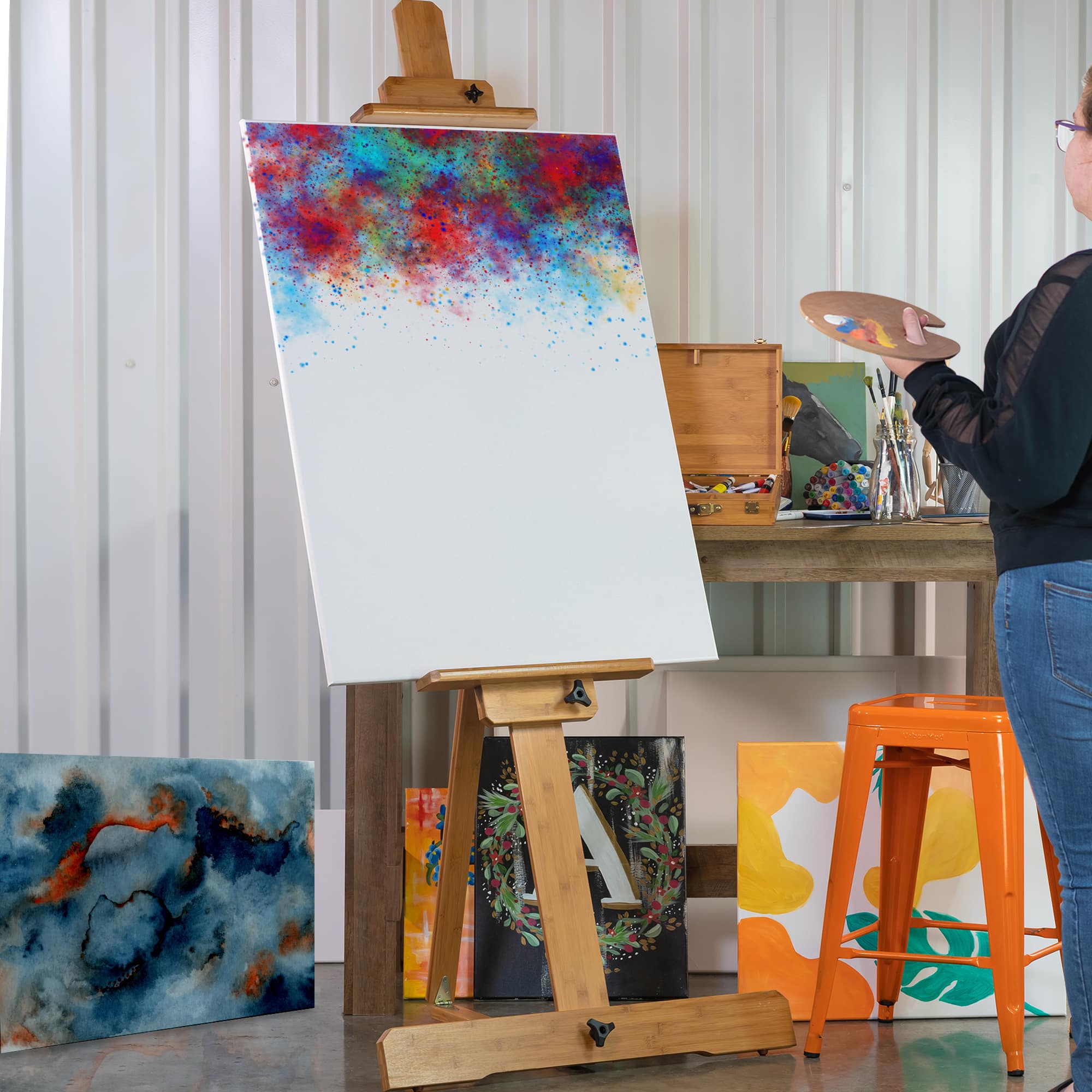 Pacific Arc Full-Size Mast Style Bamboo Studio Easel